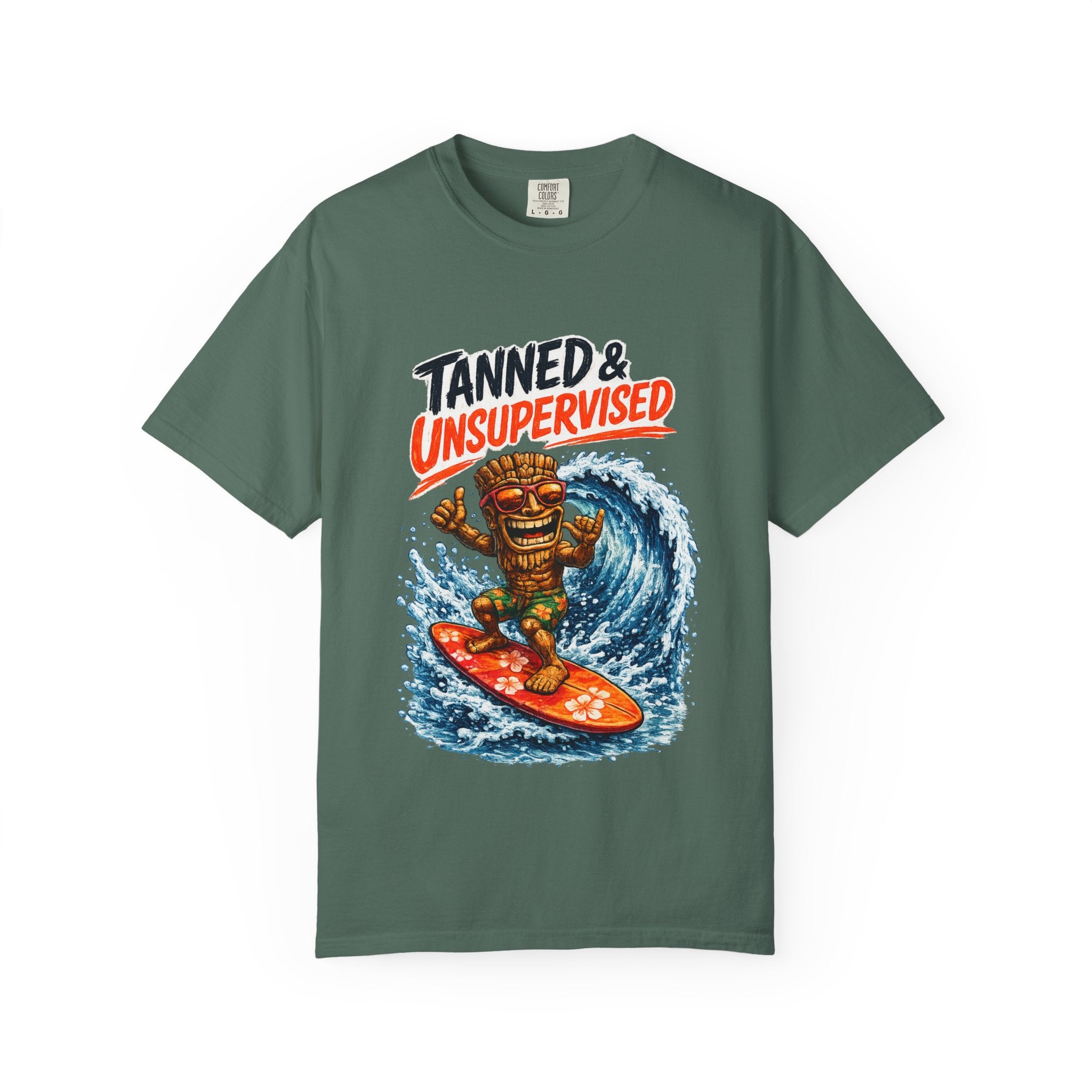 Tanned and Unsupervised T-Shirt — Tropical Tiki Beach Tee