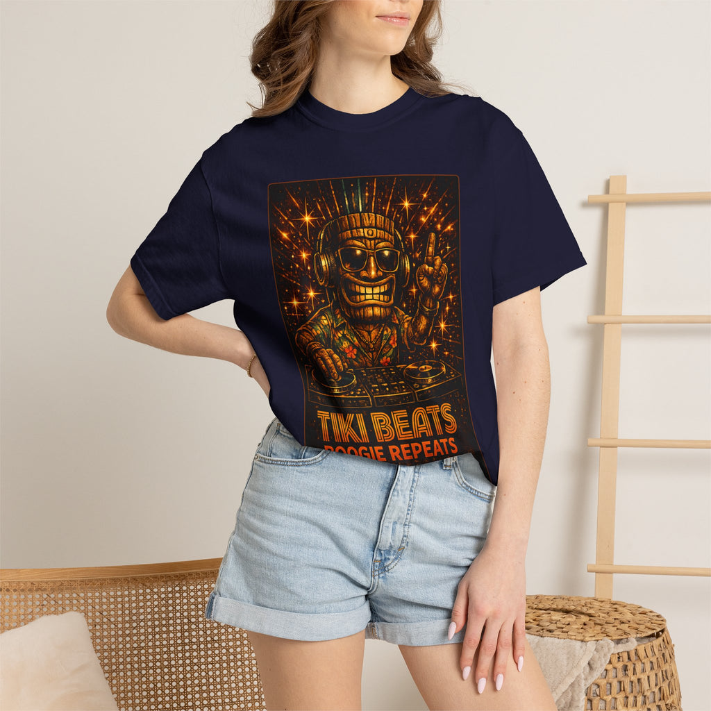 Tiki Disco Beats T-Shirt — Tropical Tiki Beach Tee
