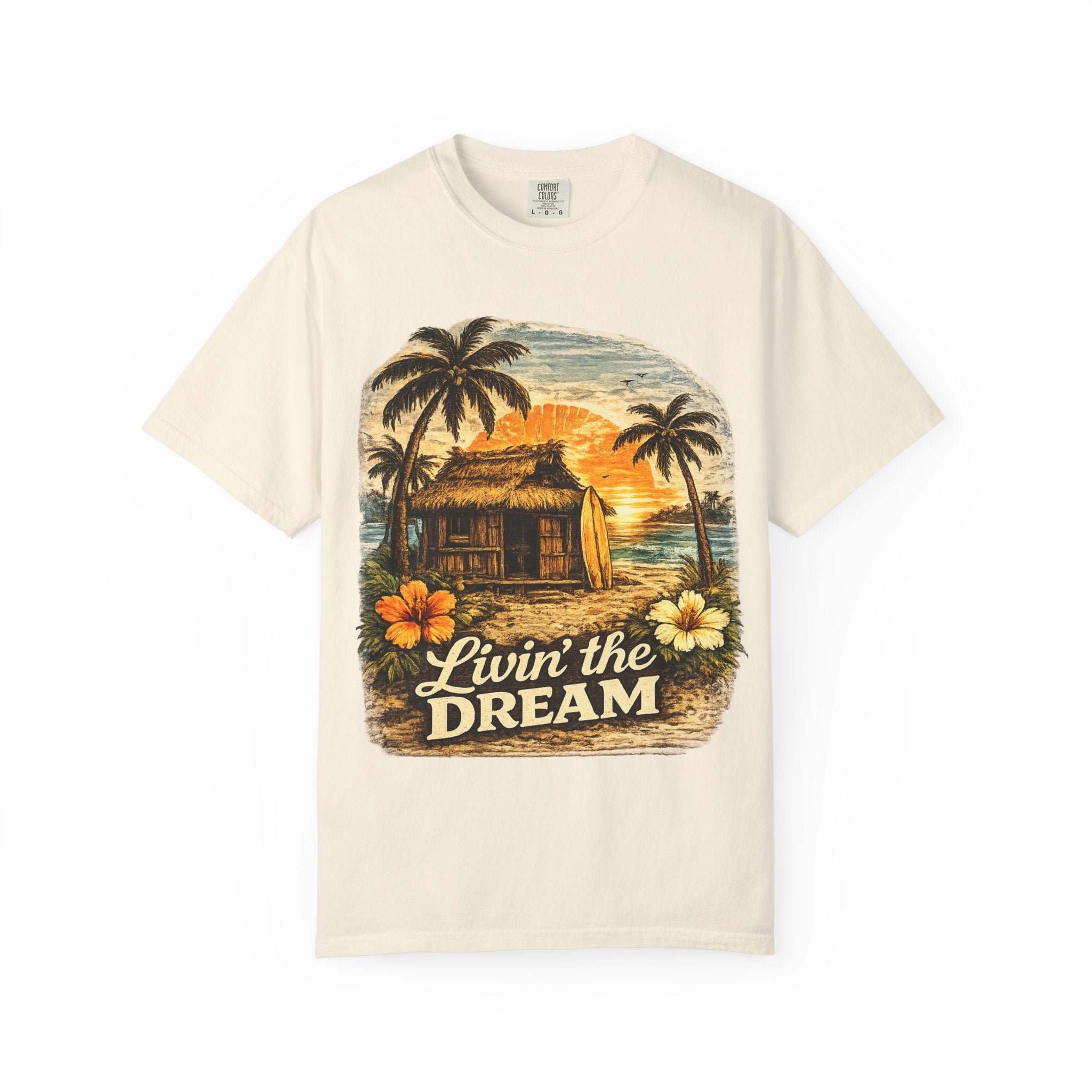Livin' The Dream T-Shirt — Tropical Tiki Beach Tee