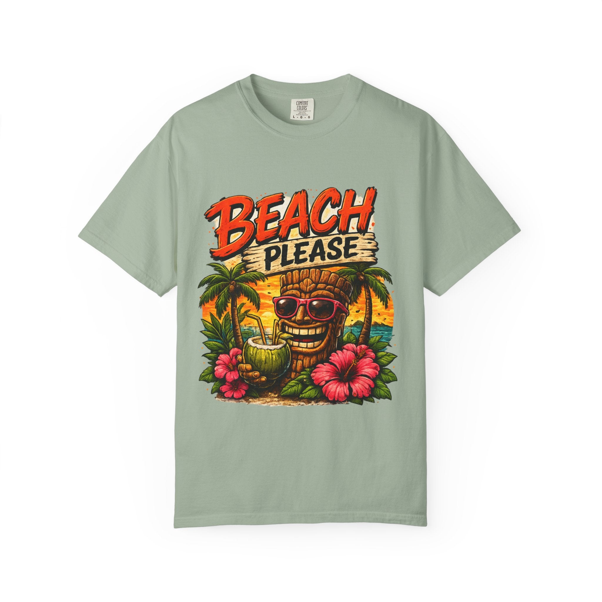 Beach Please T-Shirt — Tropical Tiki Beach Tee