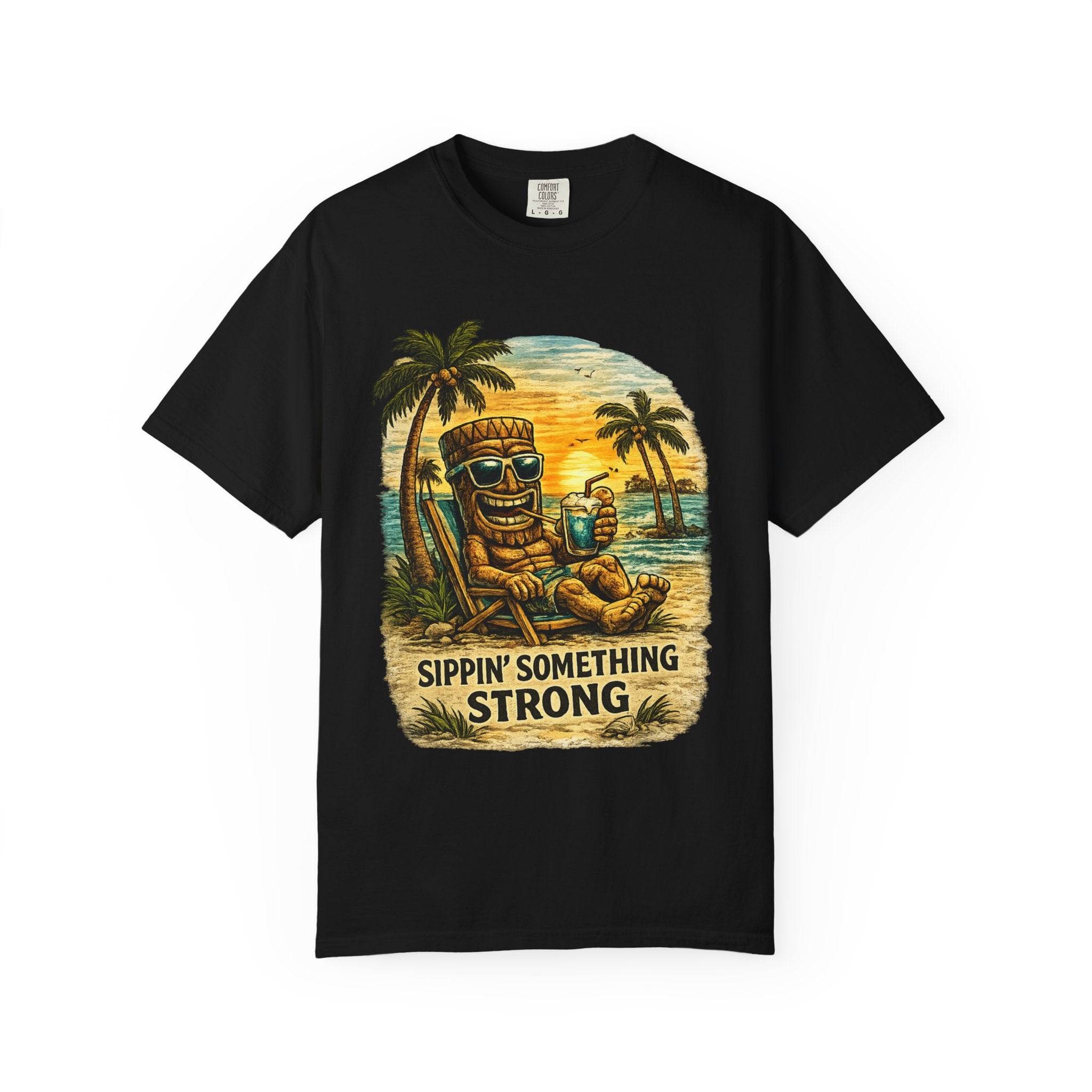 Sippin' Something Strong T-Shirt — Tropical Tiki Beach Tee
