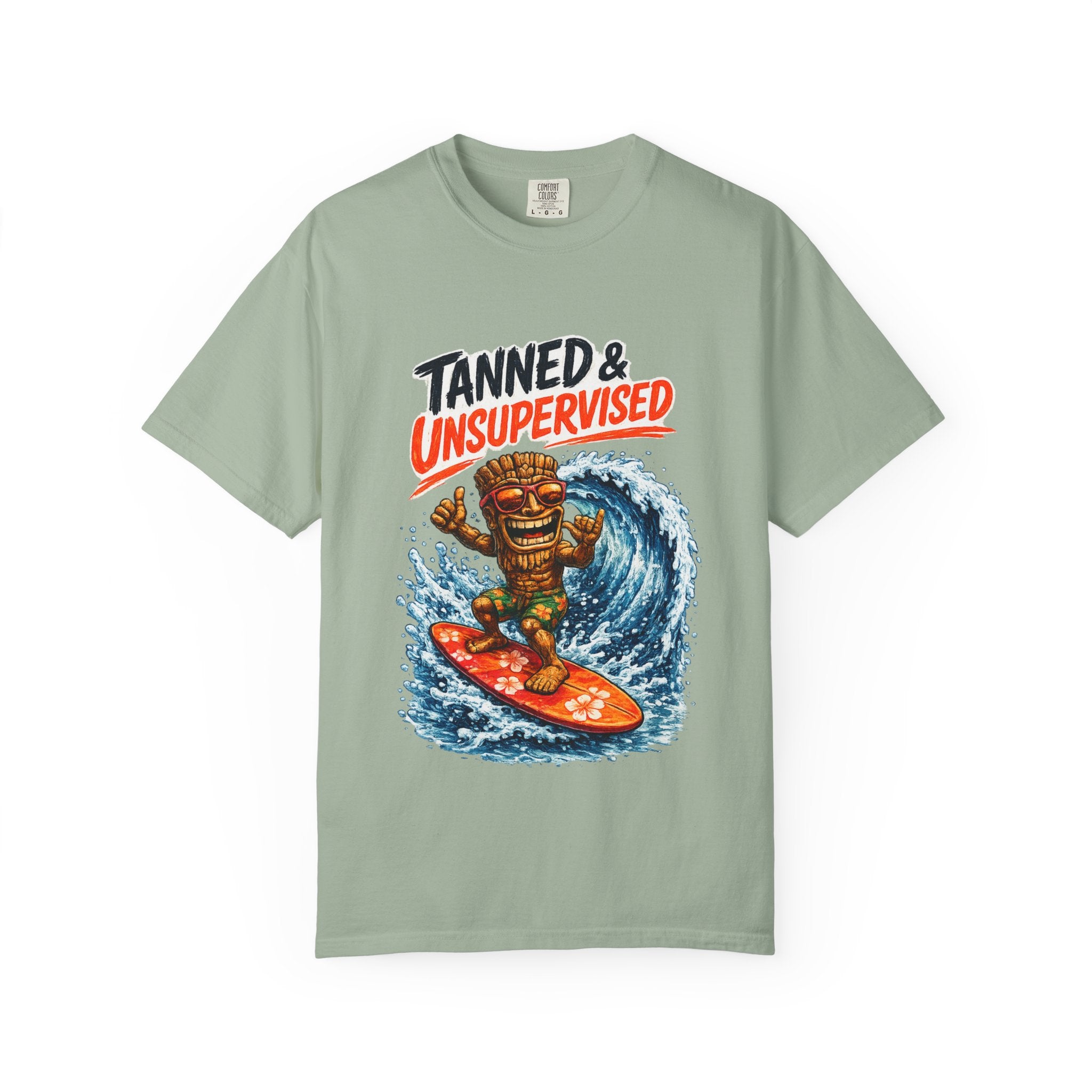Tanned and Unsupervised T-Shirt — Tropical Tiki Beach Tee