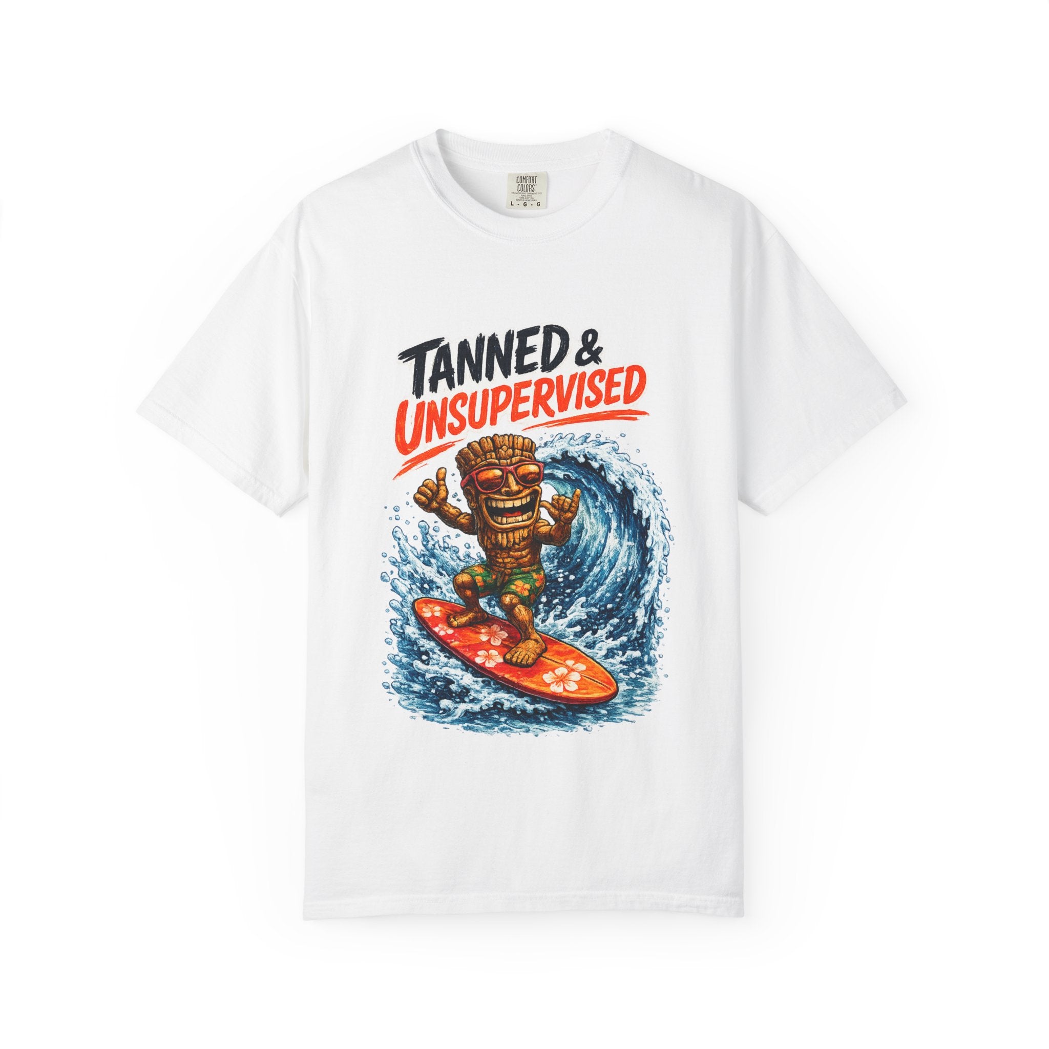 Tanned and Unsupervised T-Shirt — Tropical Tiki Beach Tee