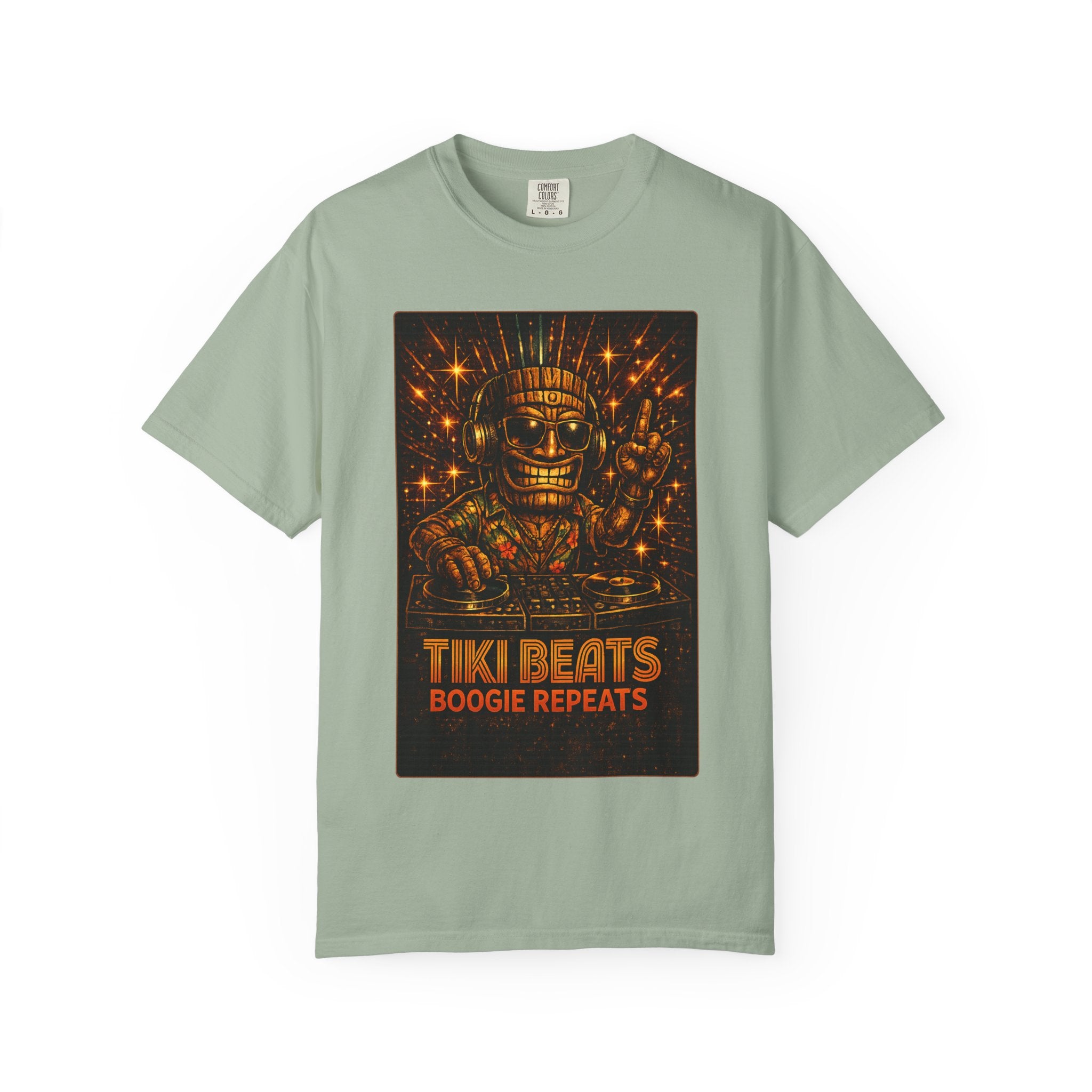 Tiki Disco Beats T-Shirt — Tropical Tiki Beach Tee