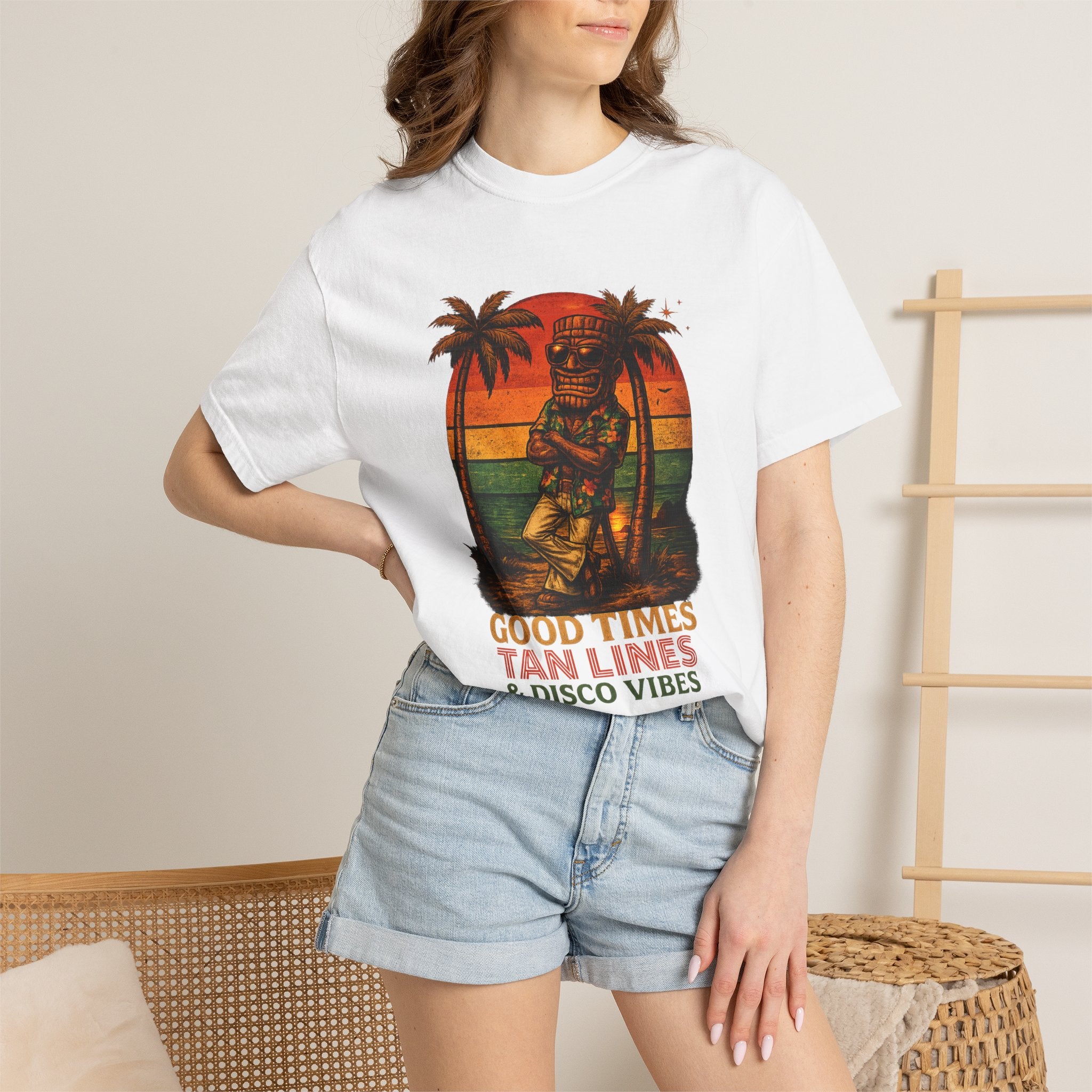 Good Times Tiki Disco T-Shirt — Tropical Tiki Beach Tee