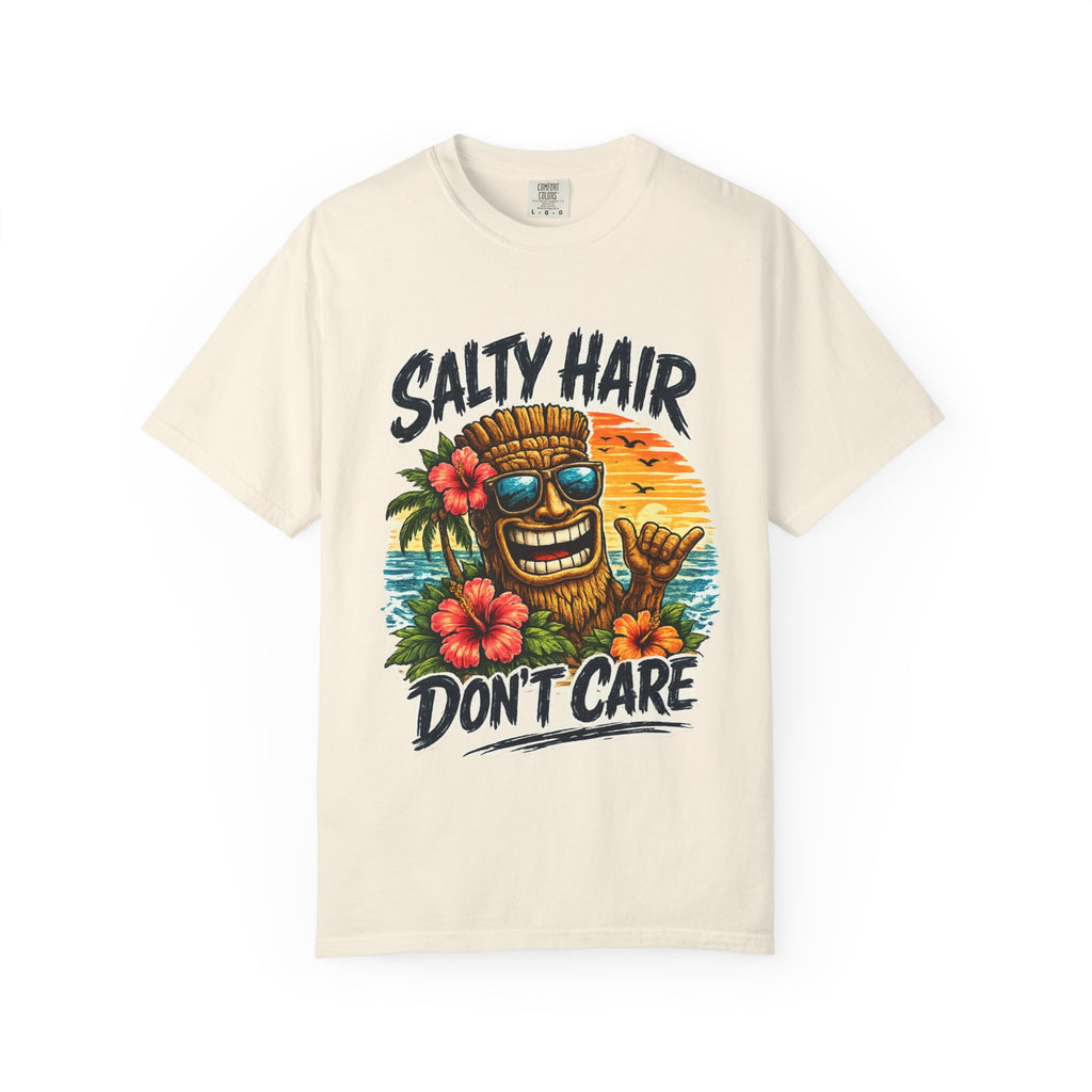 Salty Hair Don't Care T-Shirt — Tropical Tiki Beach Tee