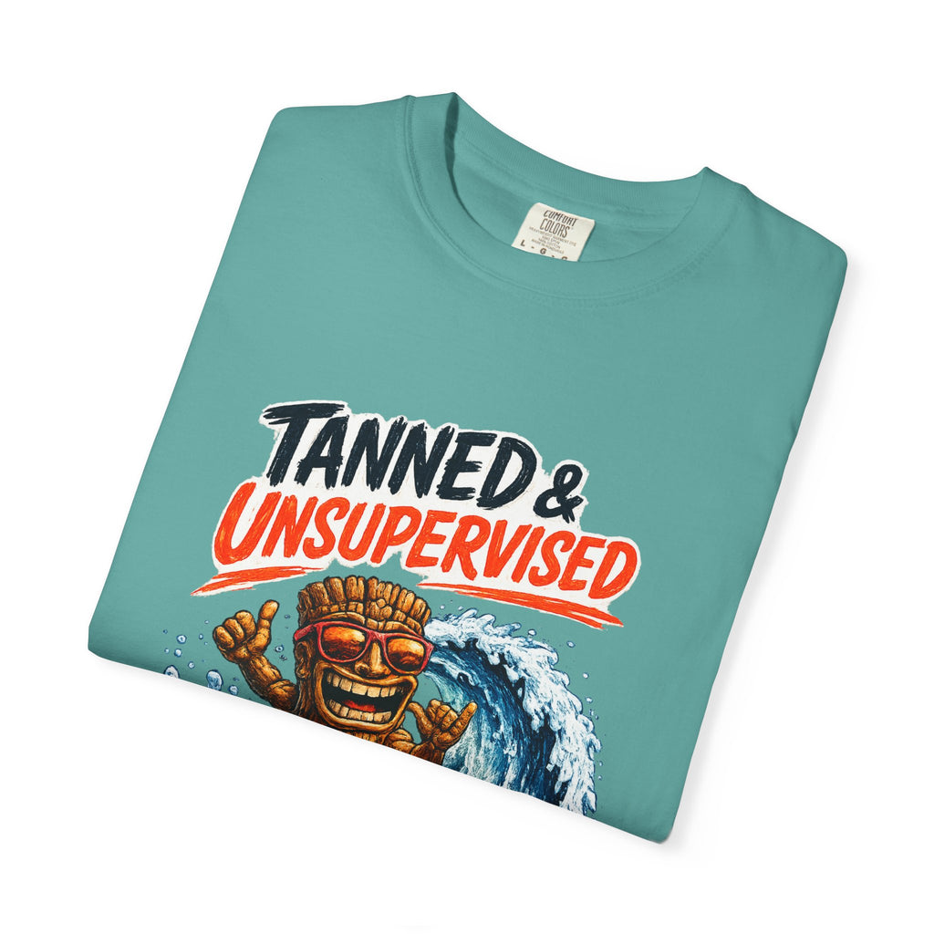 Tanned and Unsupervised T-Shirt — Tropical Tiki Beach Tee