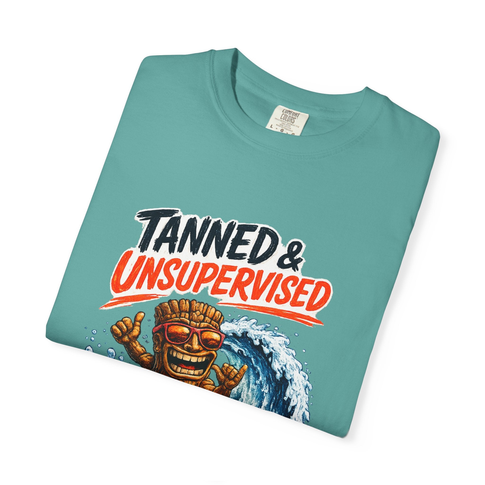 Tanned and Unsupervised T-Shirt — Tropical Tiki Beach Tee