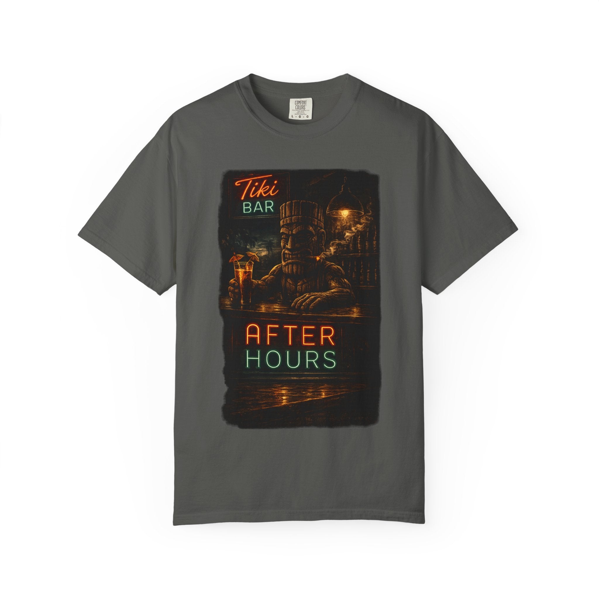 Tiki After Hours Noir T-Shirt — Tropical Tiki Beach Tee