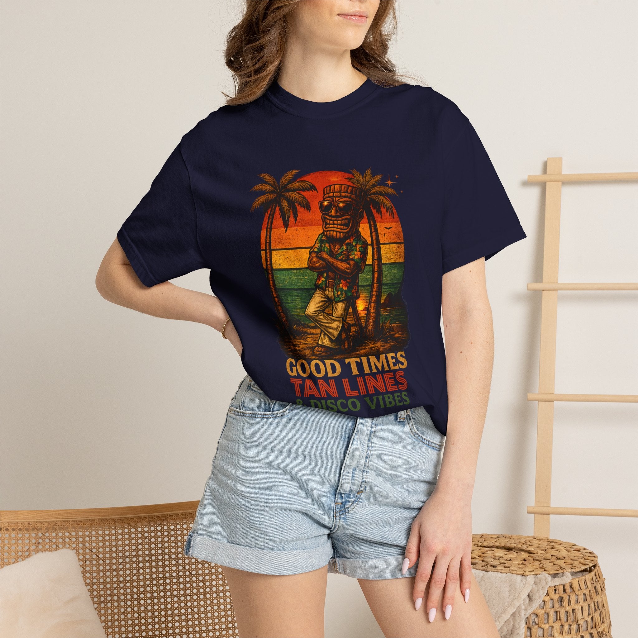 Good Times Tiki Disco T-Shirt — Tropical Tiki Beach Tee