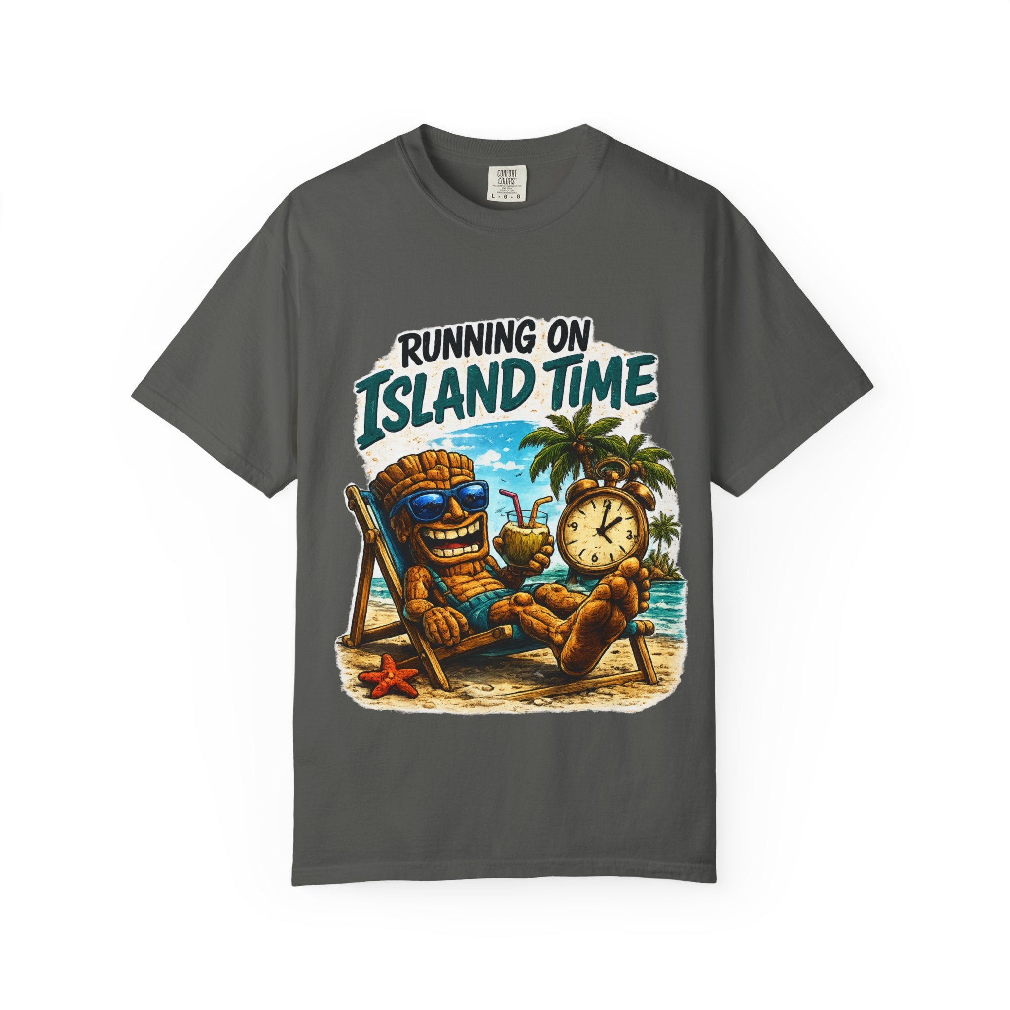 Running on Island Time T-Shirt — Tropical Tiki Beach Tee