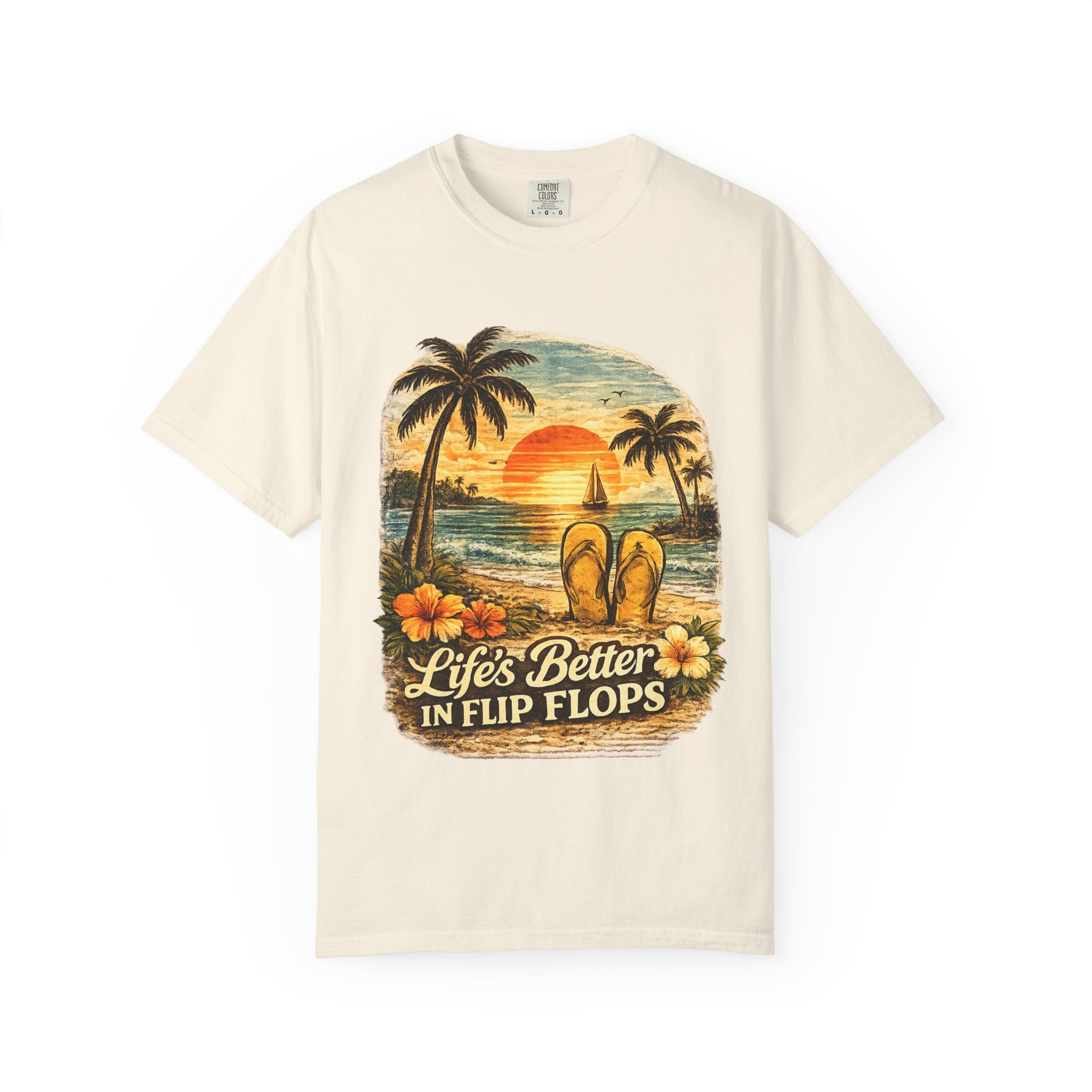 Life's Better in Flip Flops T-Shirt — Tropical Tiki Beach Tee