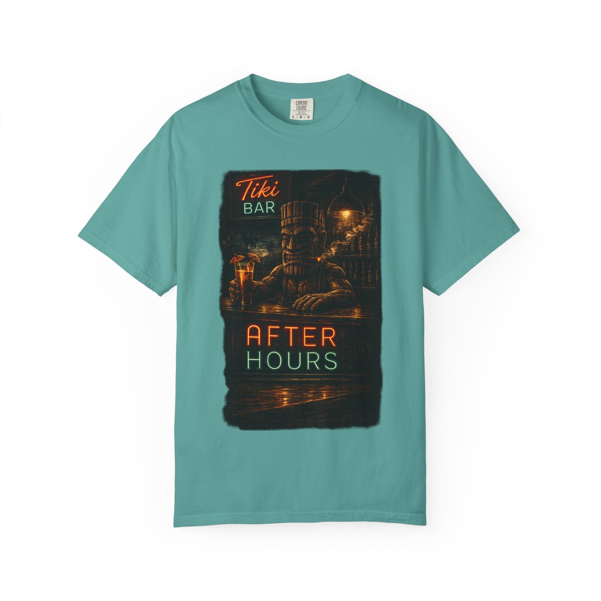 Tiki After Hours Noir T-Shirt — Tropical Tiki Beach Tee