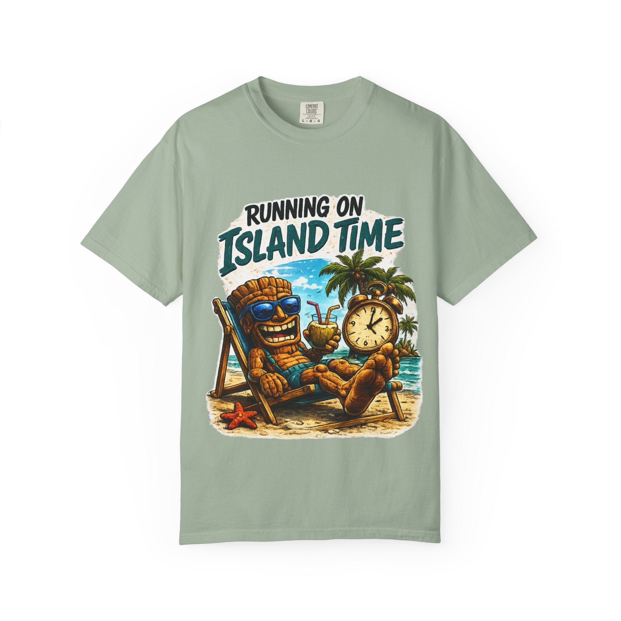 Running on Island Time T-Shirt — Tropical Tiki Beach Tee
