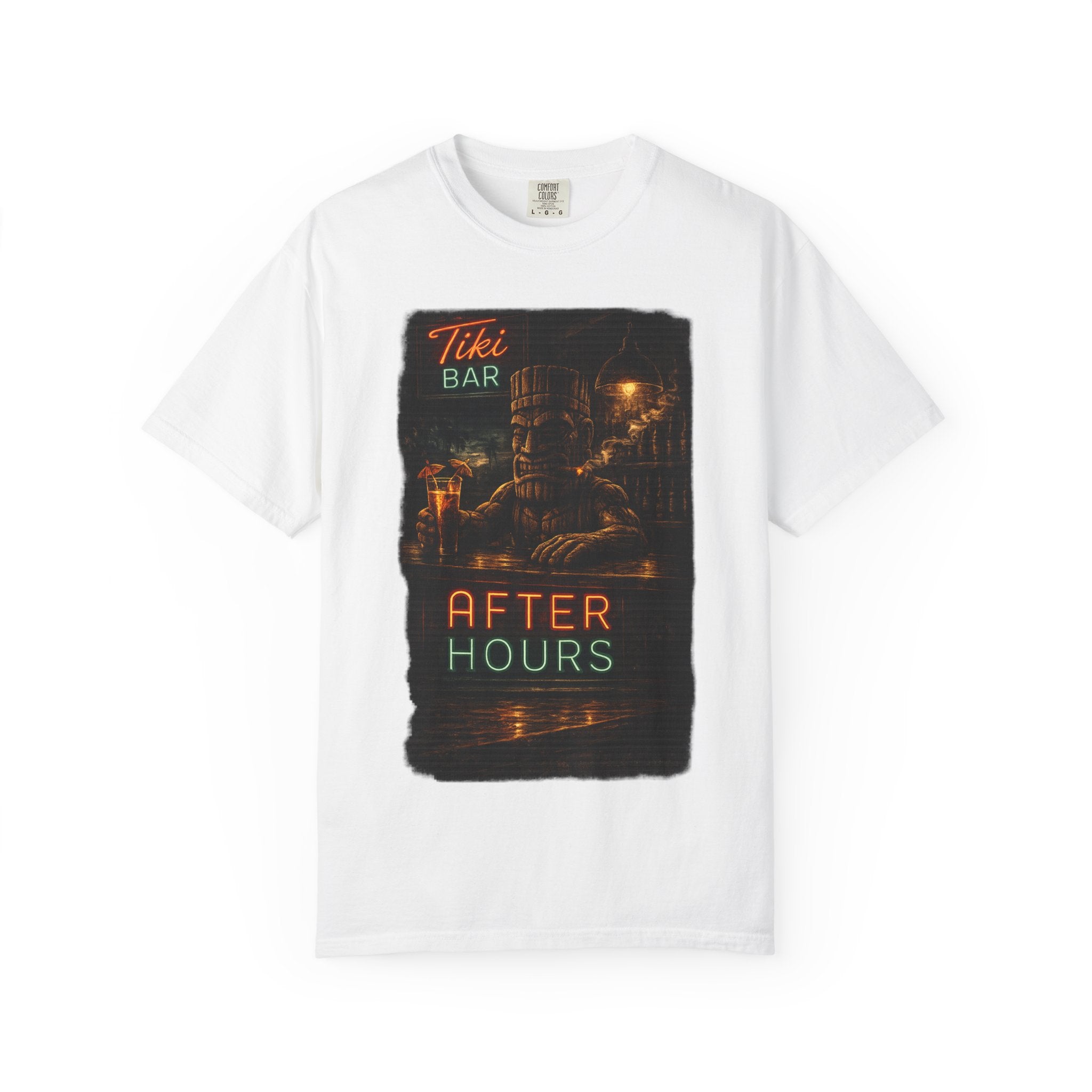 Tiki After Hours Noir T-Shirt — Tropical Tiki Beach Tee