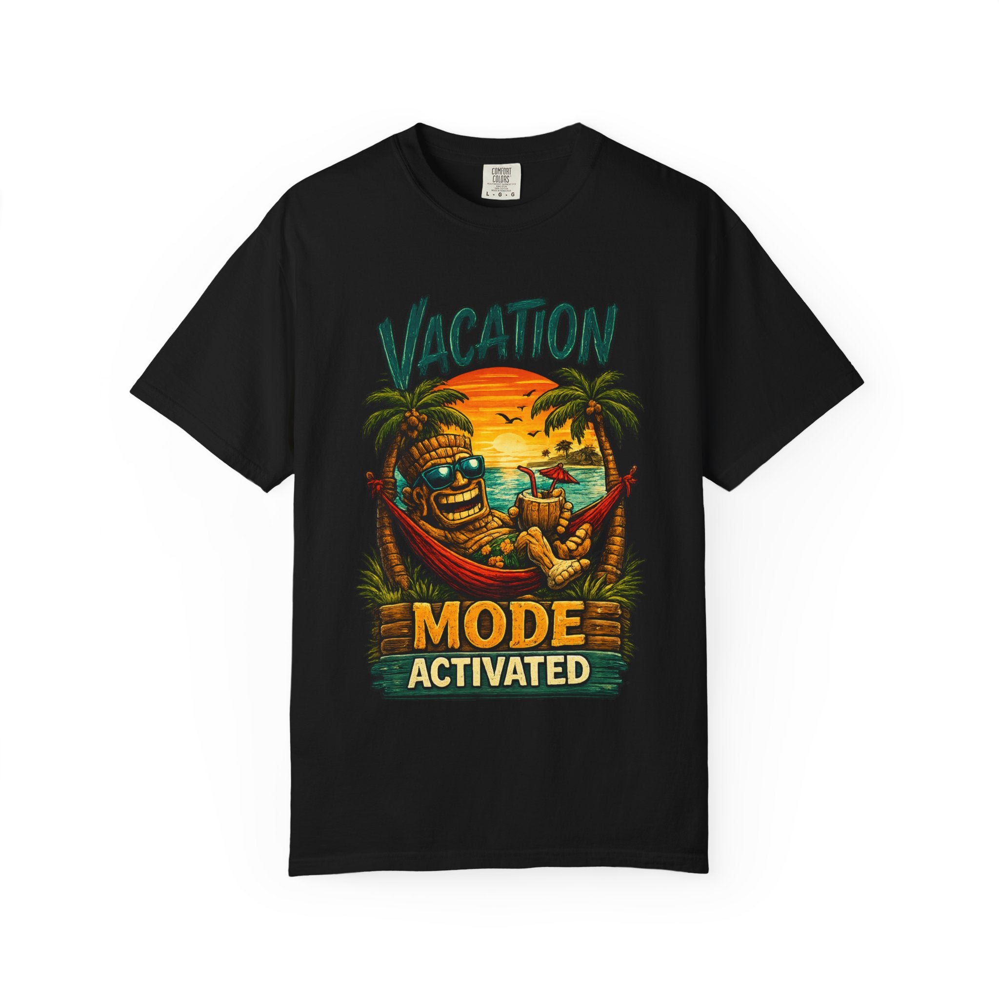 Vacation Mode Activated T-Shirt — Tropical Tiki Beach Tee