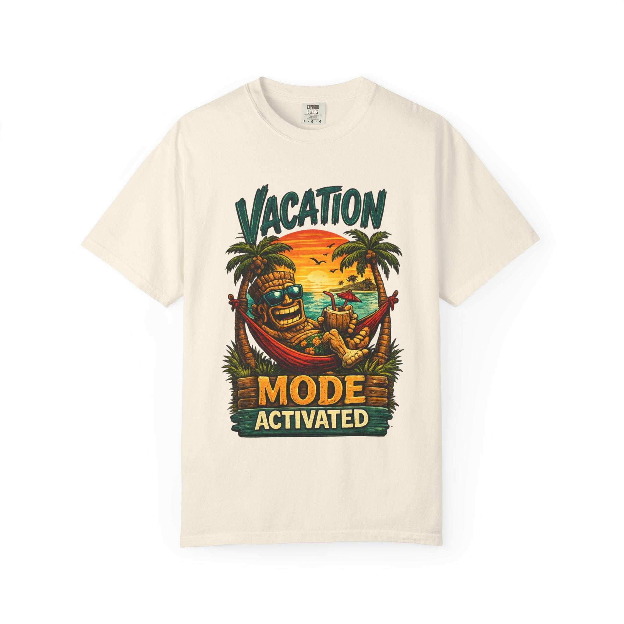 Vacation Mode Activated T-Shirt — Tropical Tiki Beach Tee
