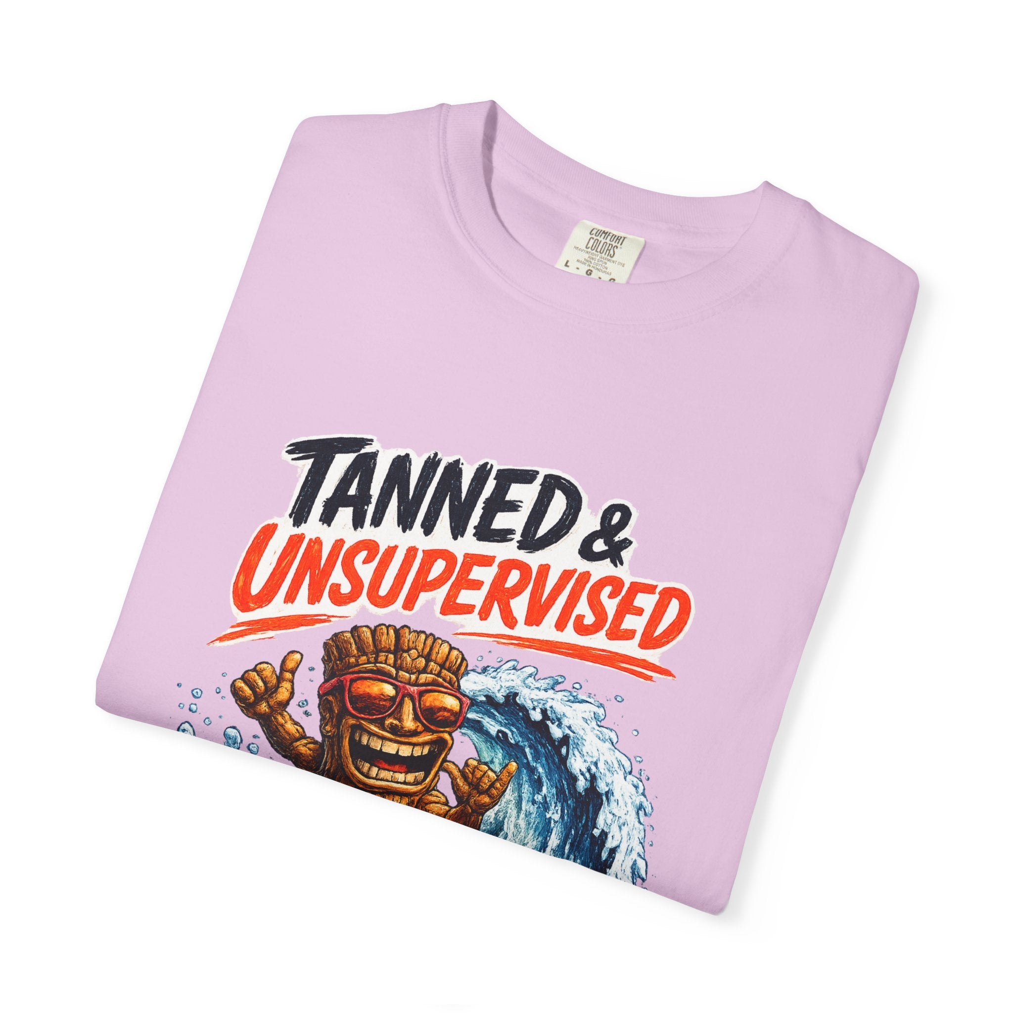 Tanned and Unsupervised T-Shirt — Tropical Tiki Beach Tee
