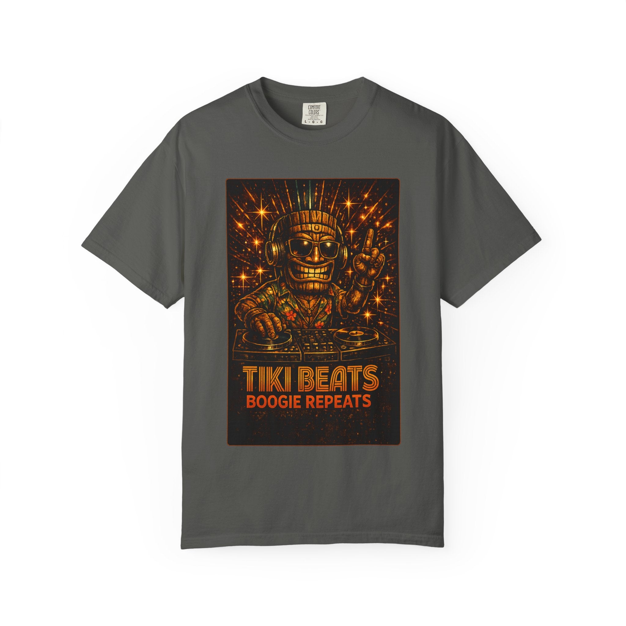 Tiki Disco Beats T-Shirt — Tropical Tiki Beach Tee