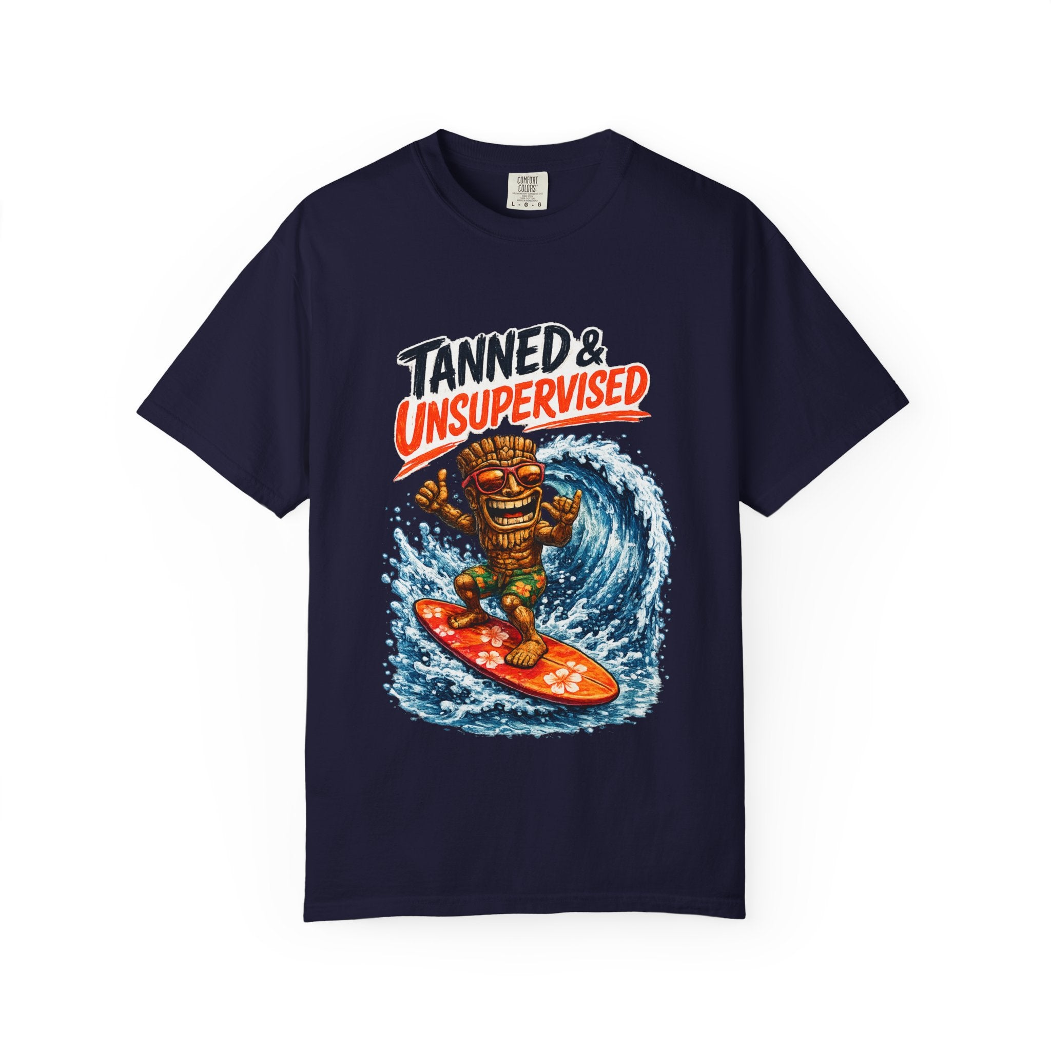 Tanned and Unsupervised T-Shirt — Tropical Tiki Beach Tee