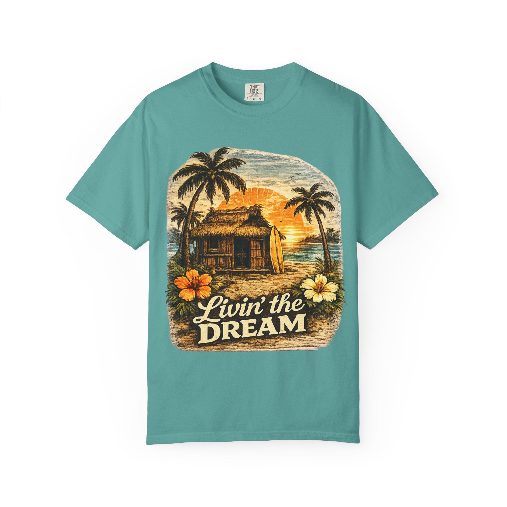 Livin' The Dream T-Shirt — Tropical Tiki Beach Tee