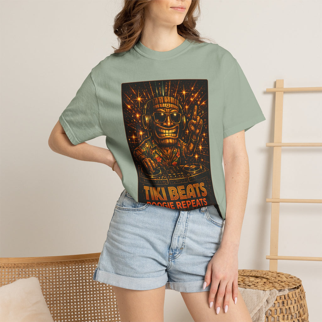 Tiki Disco Beats T-Shirt — Tropical Tiki Beach Tee