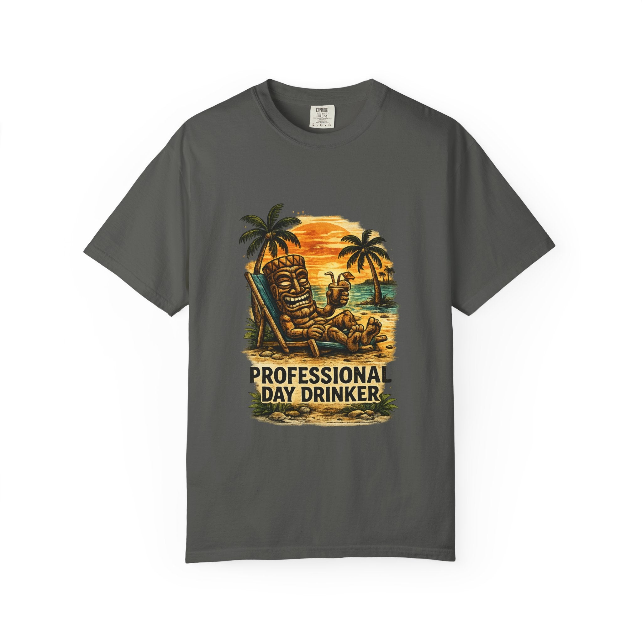 Professional Day Drinker T-Shirt — Tropical Tiki Beach Tee