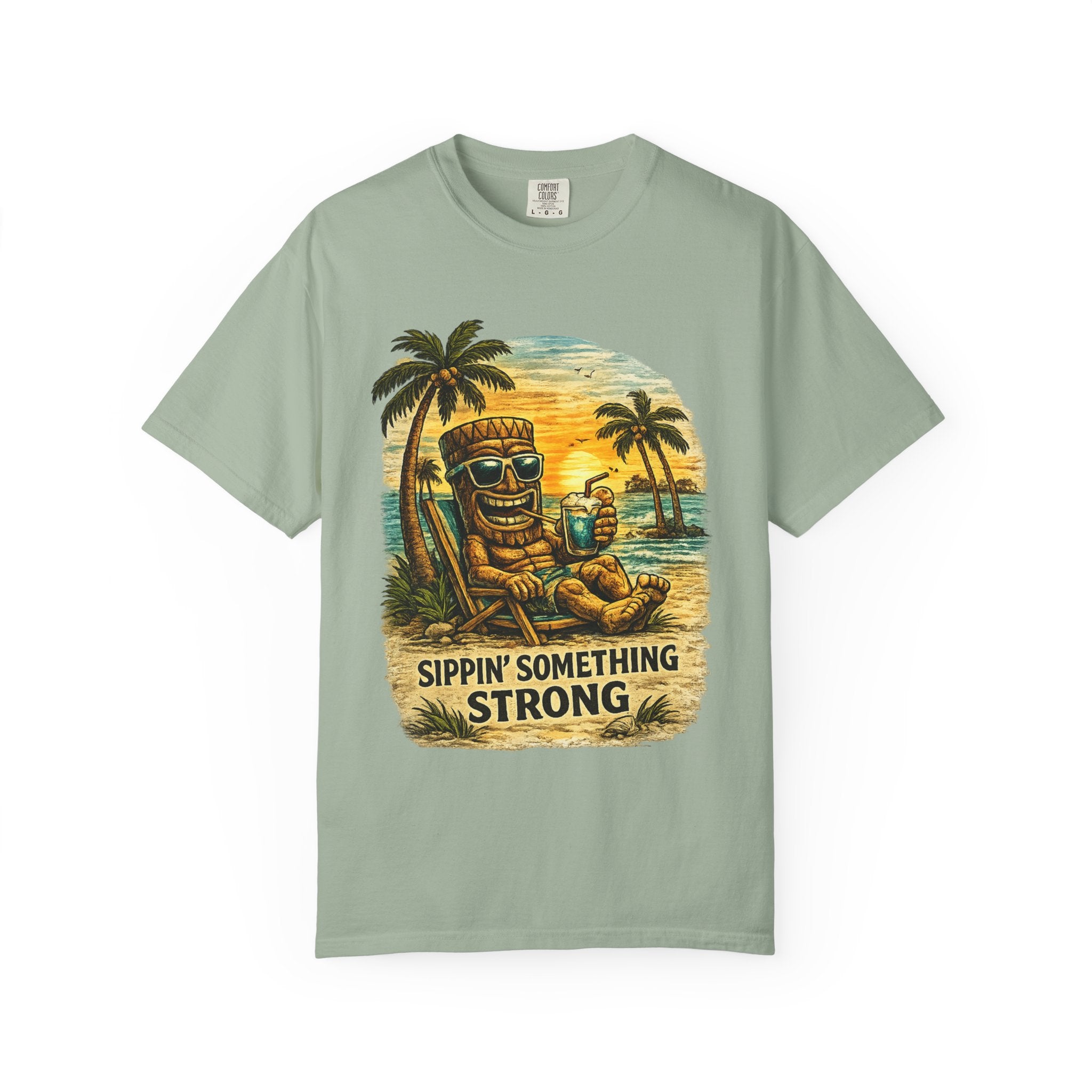 Sippin' Something Strong T-Shirt — Tropical Tiki Beach Tee