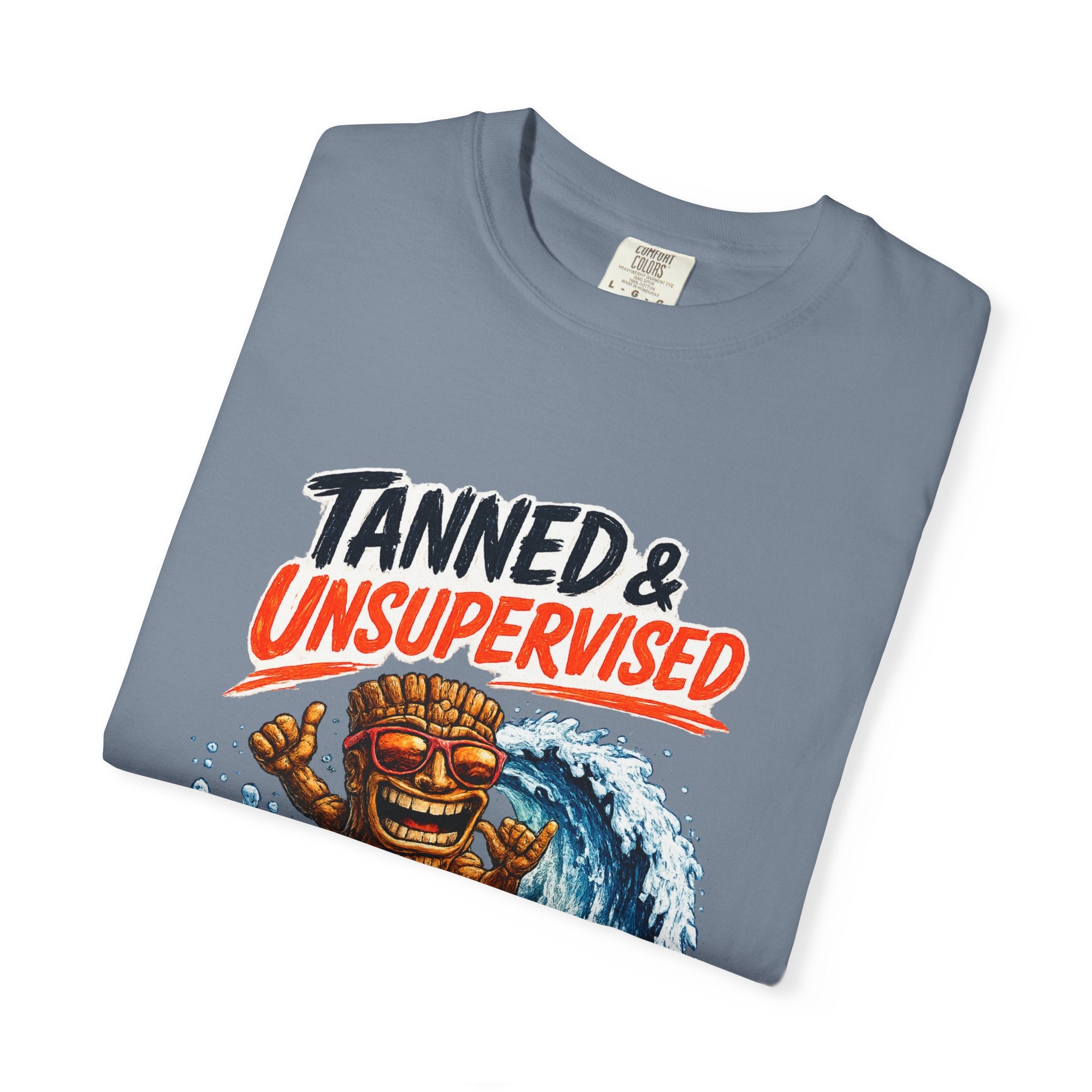 Tanned and Unsupervised T-Shirt — Tropical Tiki Beach Tee