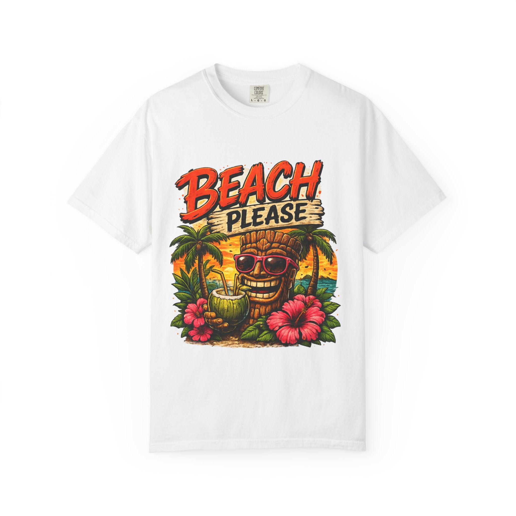 Beach Please T-Shirt — Tropical Tiki Beach Tee