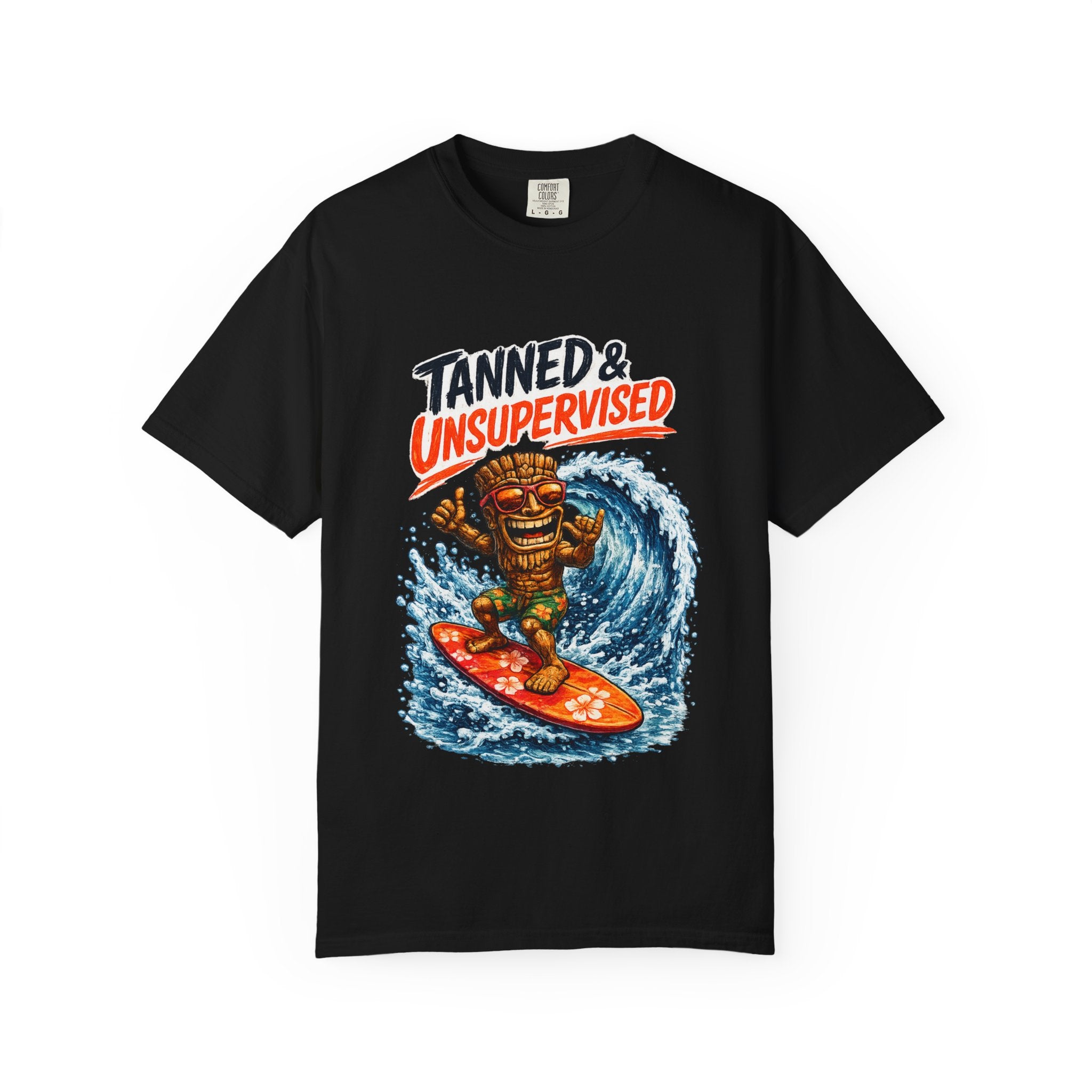 Tanned and Unsupervised T-Shirt — Tropical Tiki Beach Tee