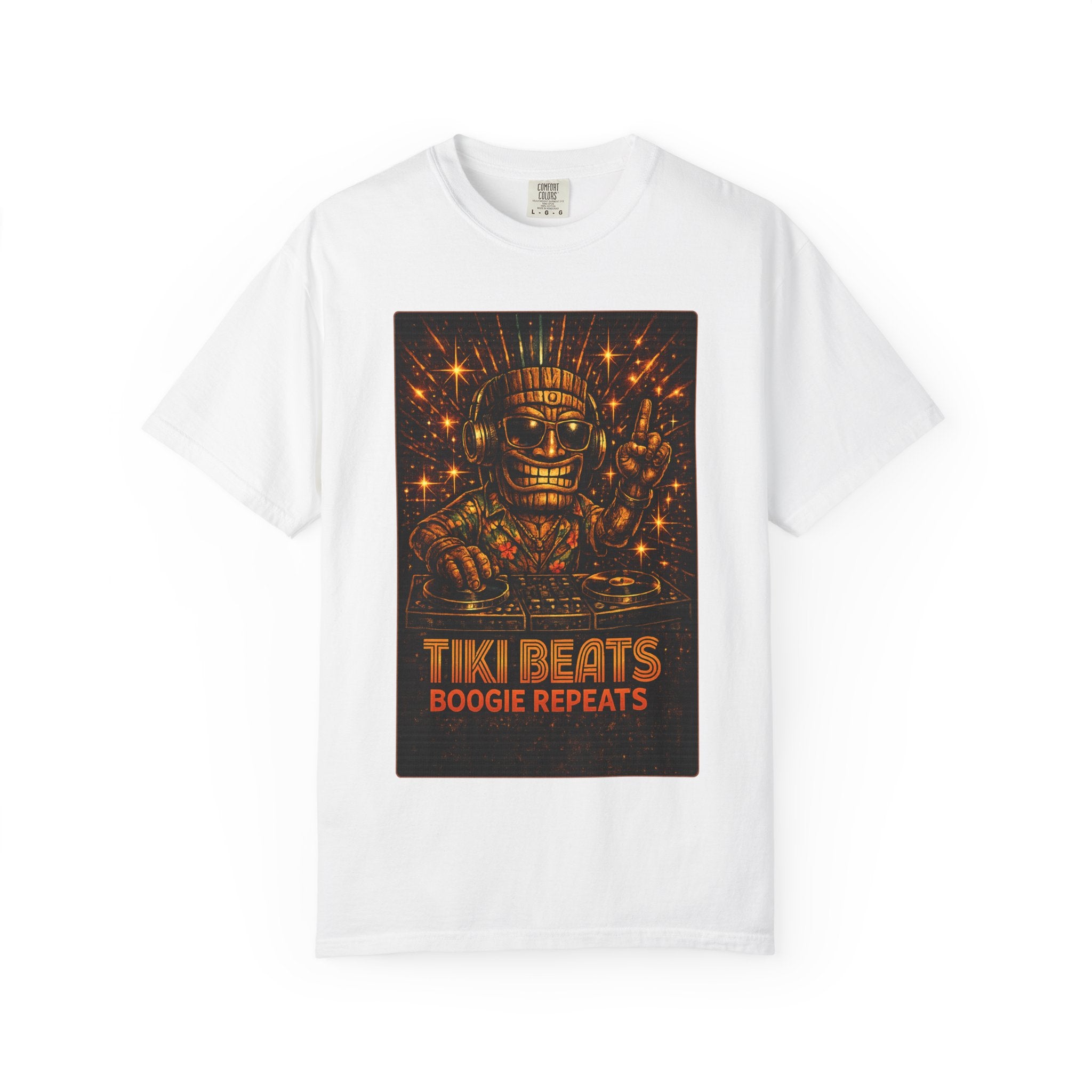 Tiki Disco Beats T-Shirt — Tropical Tiki Beach Tee