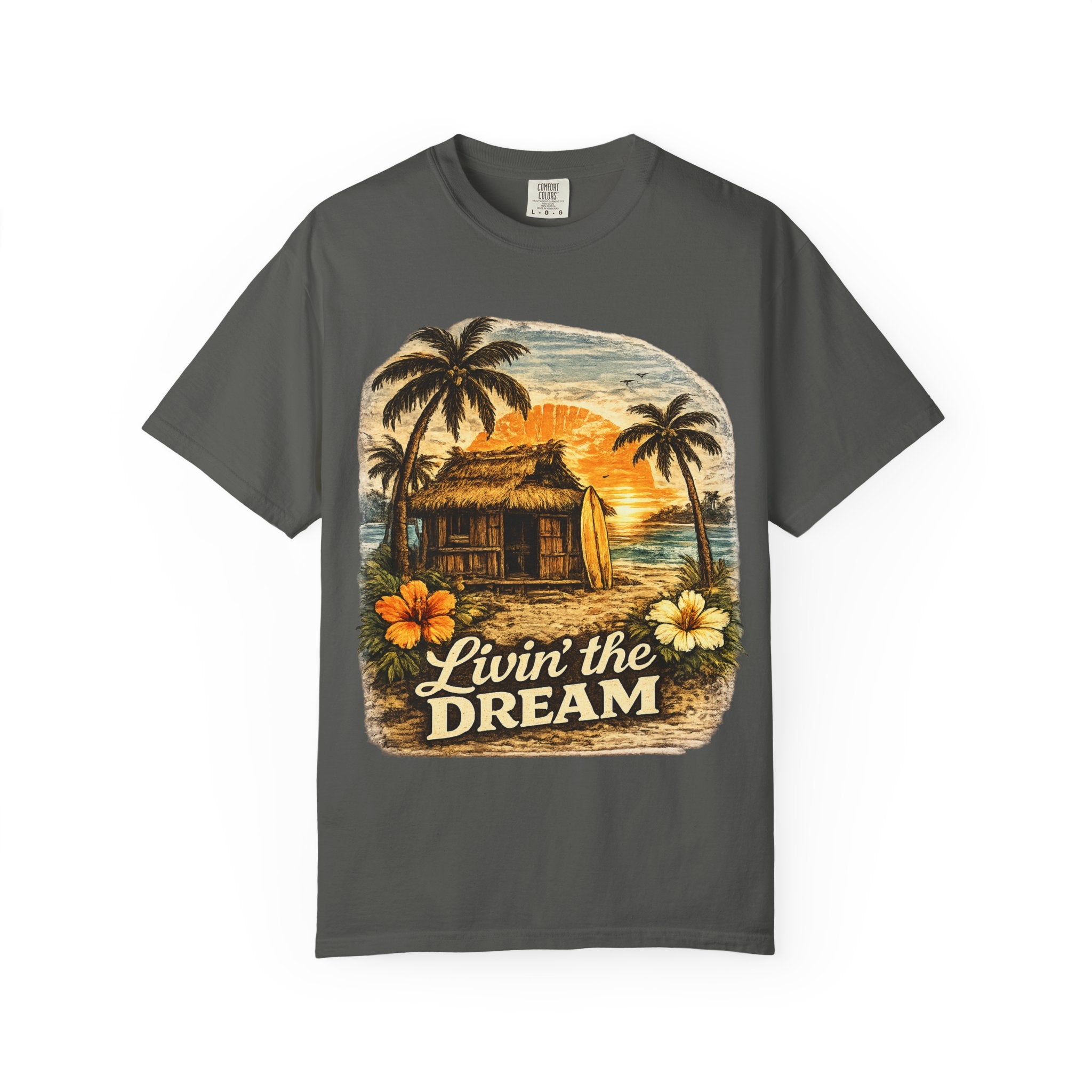 Livin' The Dream T-Shirt — Tropical Tiki Beach Tee