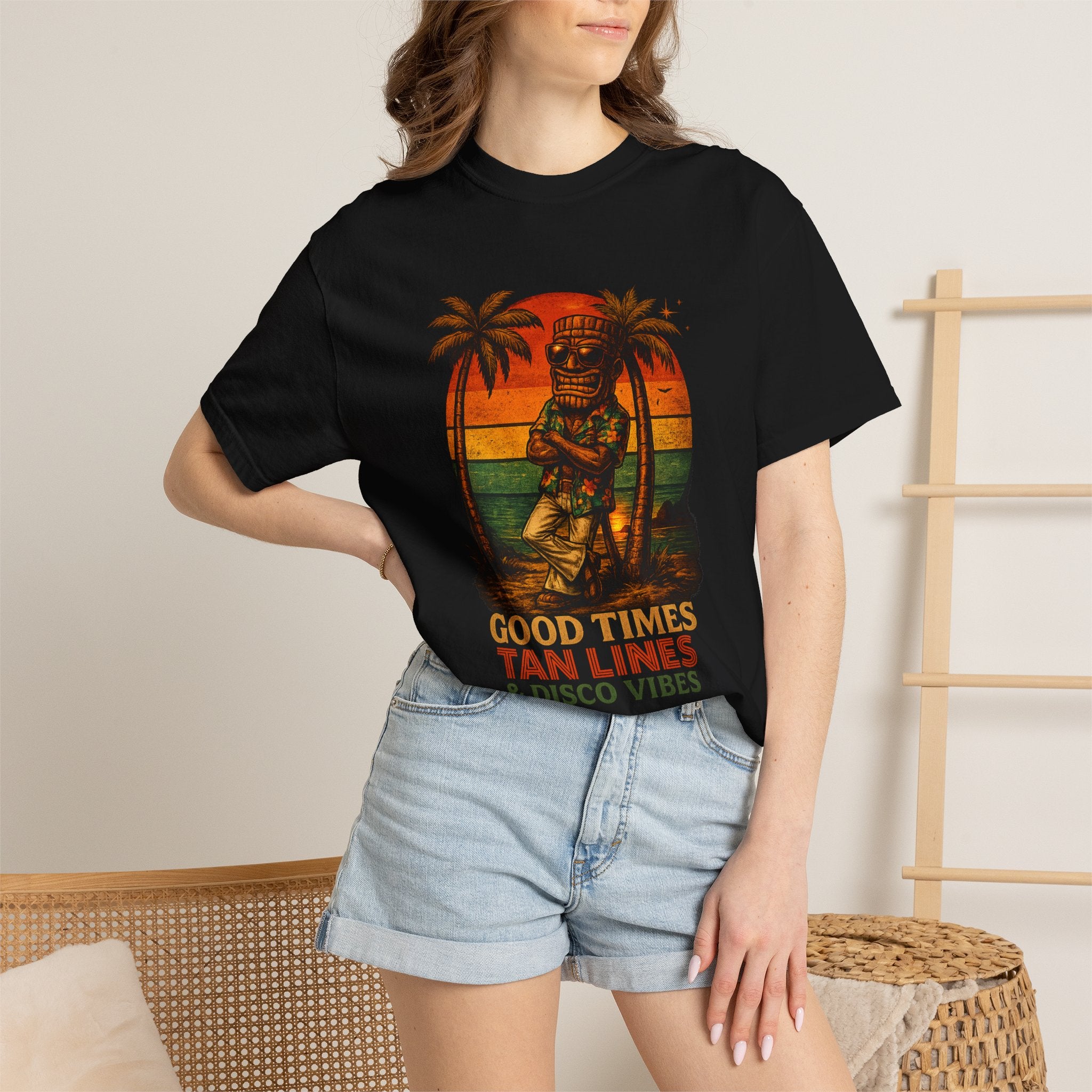 Good Times Tiki Disco T-Shirt — Tropical Tiki Beach Tee