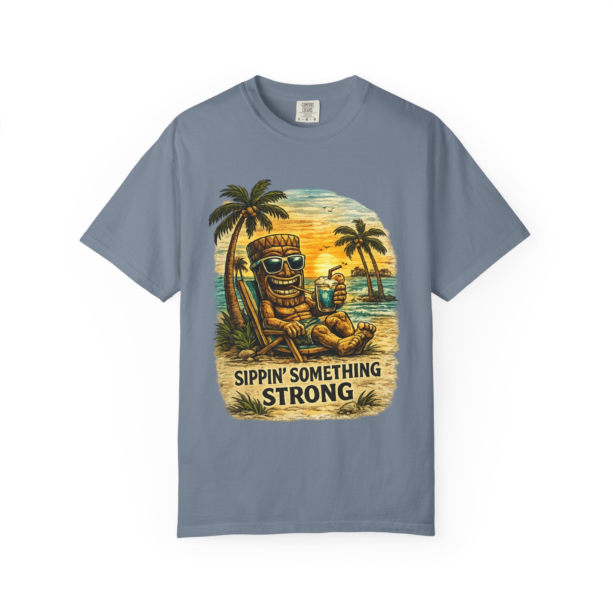 Sippin' Something Strong T-Shirt — Tropical Tiki Beach Tee