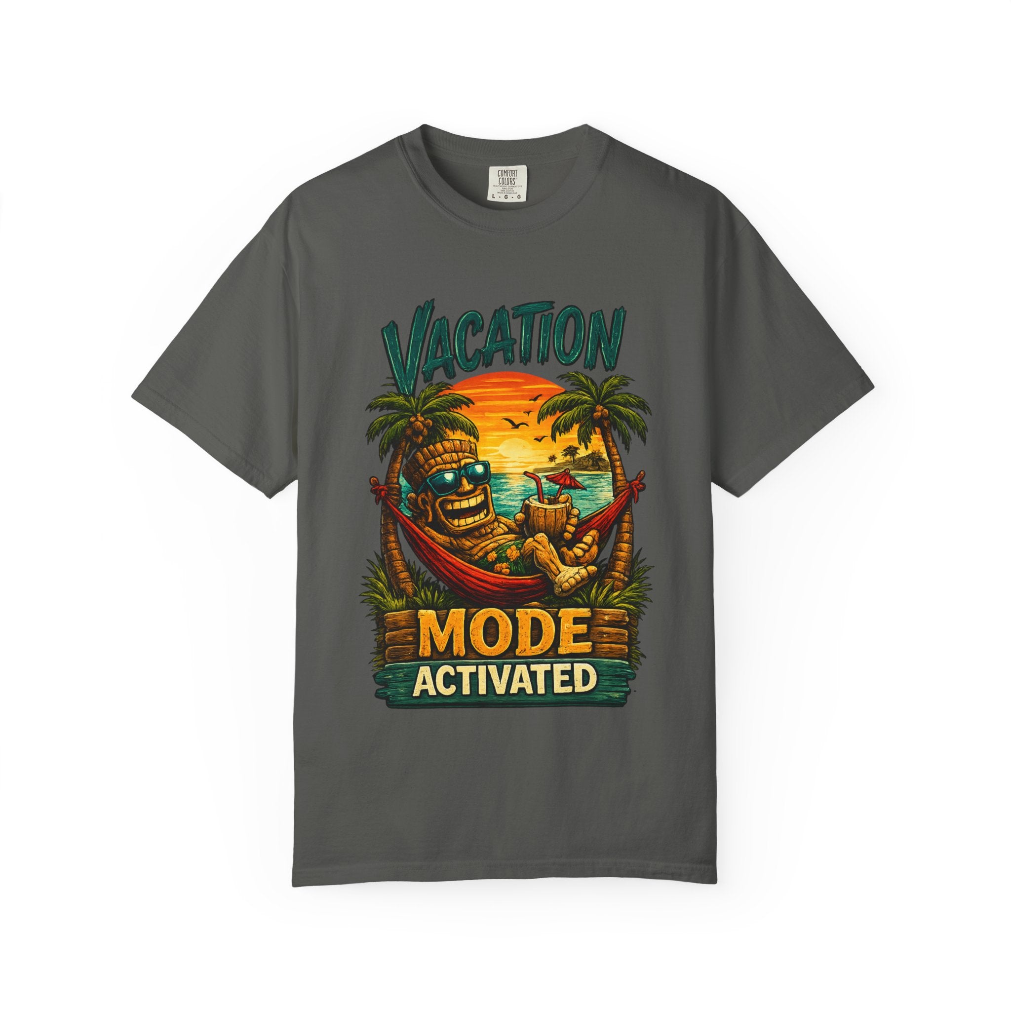 Vacation Mode Activated T-Shirt — Tropical Tiki Beach Tee