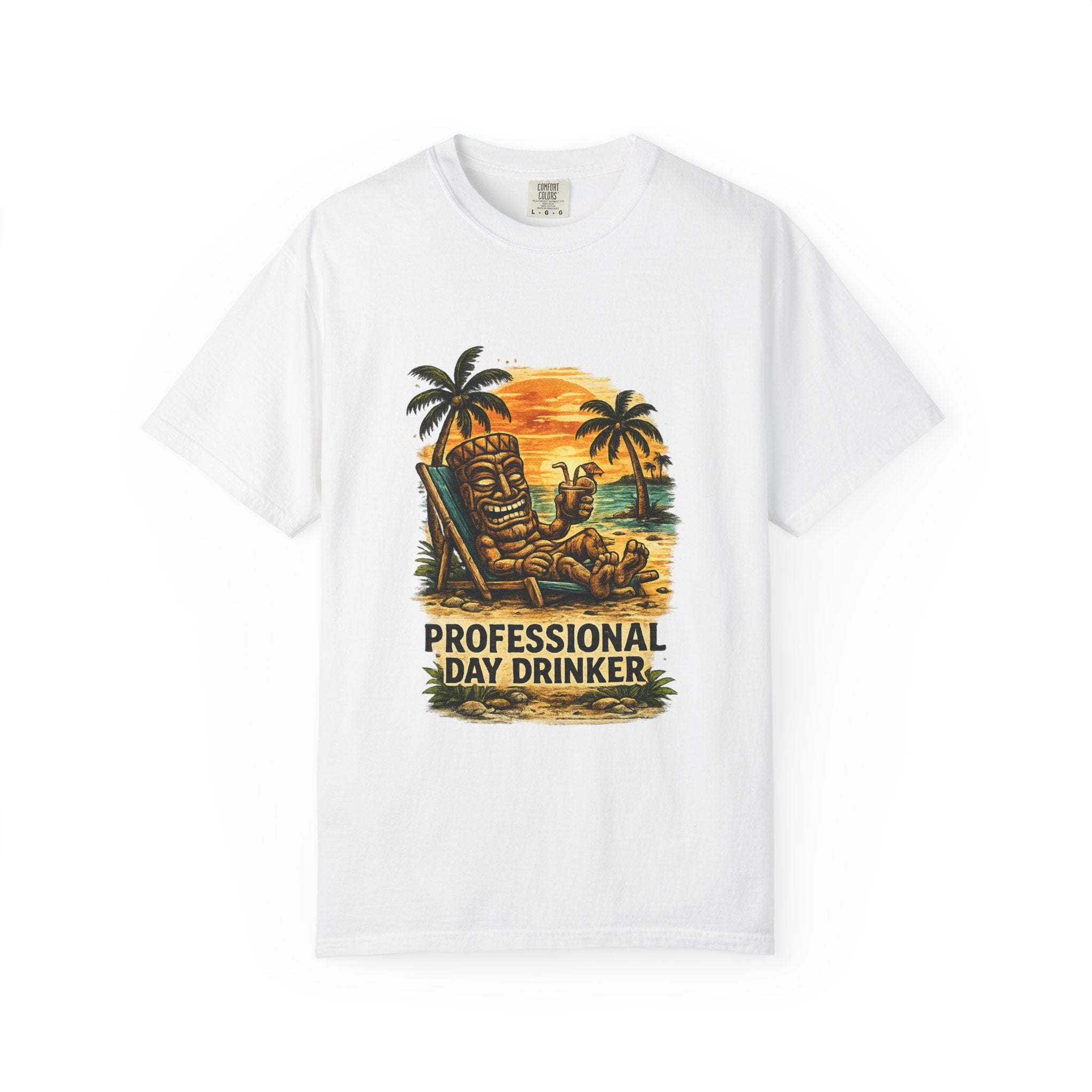 Professional Day Drinker T-Shirt — Tropical Tiki Beach Tee