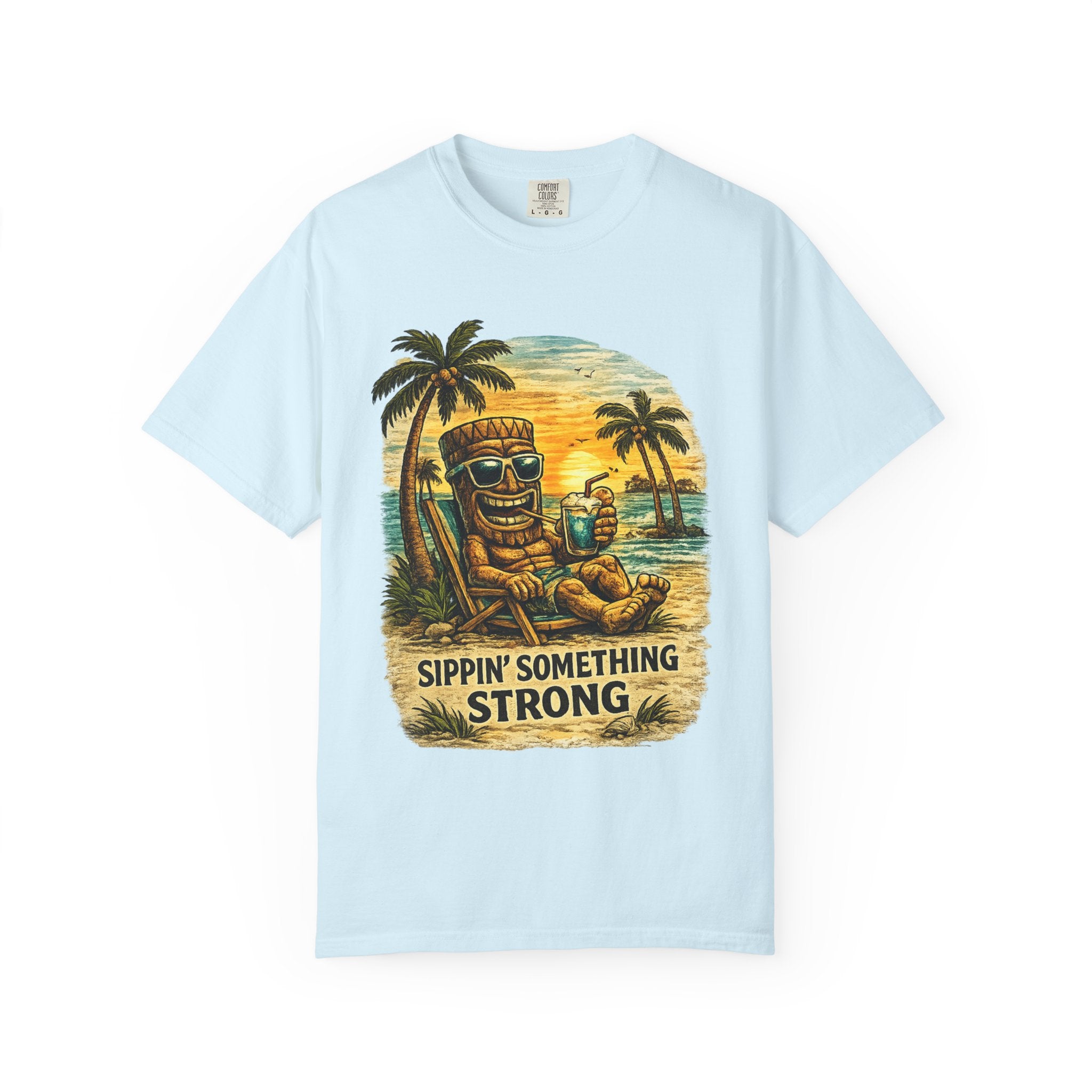 Sippin' Something Strong T-Shirt — Tropical Tiki Beach Tee