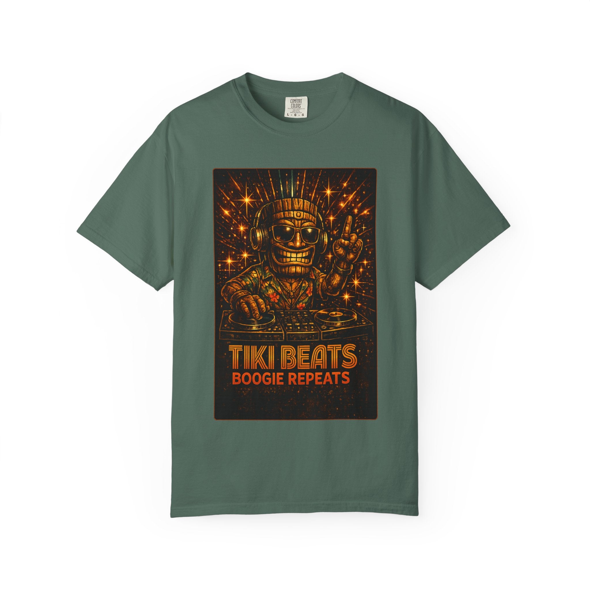 Tiki Disco Beats T-Shirt — Tropical Tiki Beach Tee