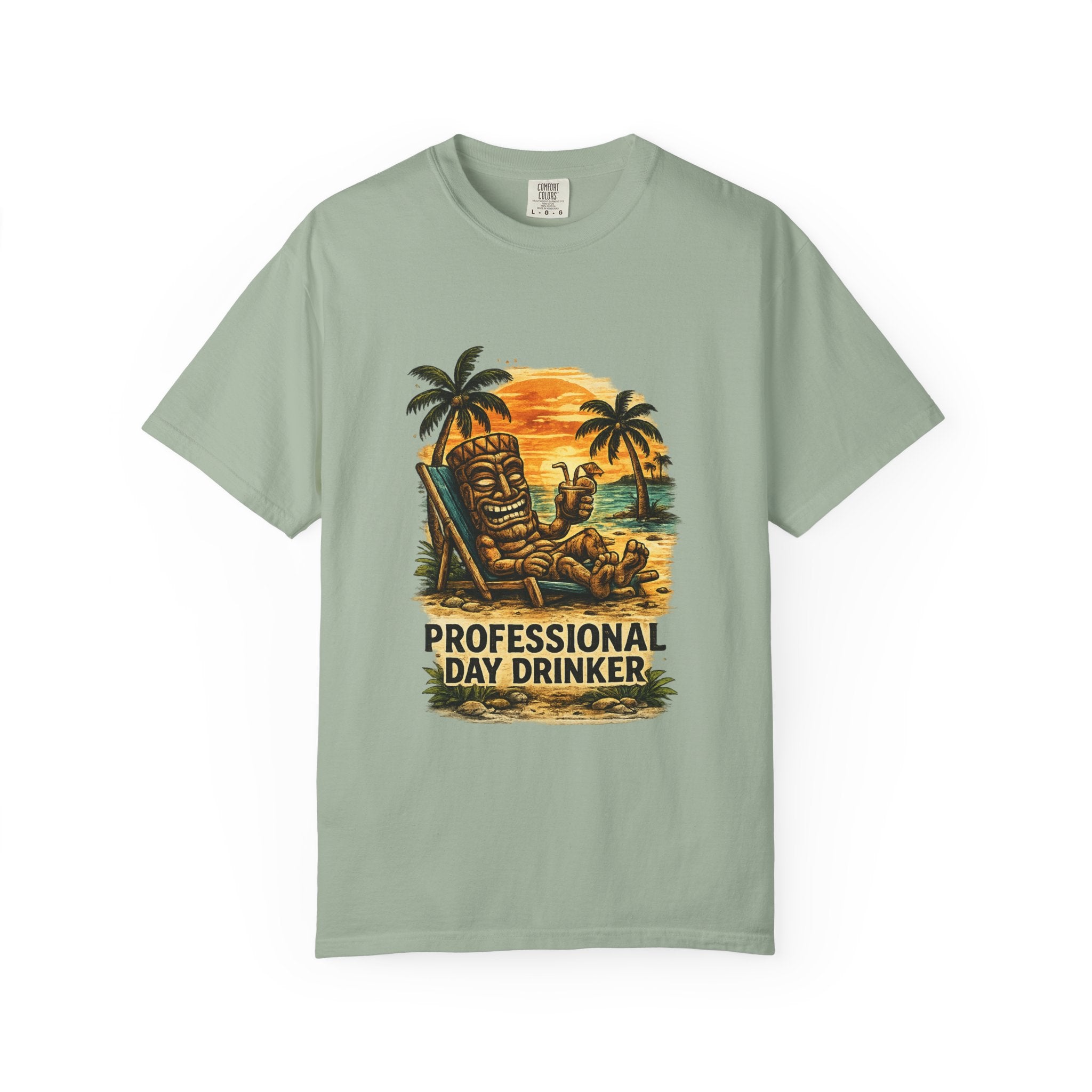 Professional Day Drinker T-Shirt — Tropical Tiki Beach Tee