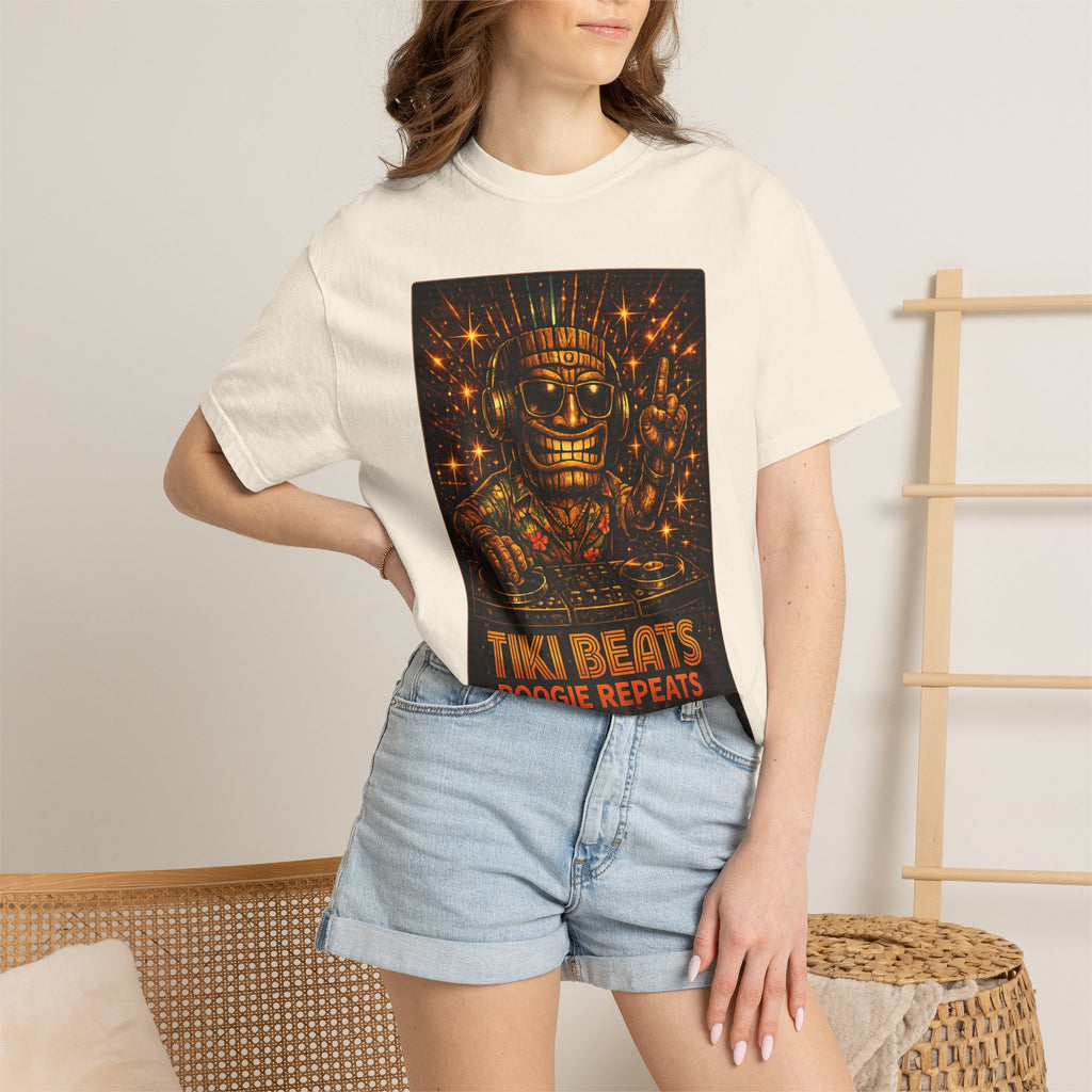Tiki Disco Beats T-Shirt — Tropical Tiki Beach Tee