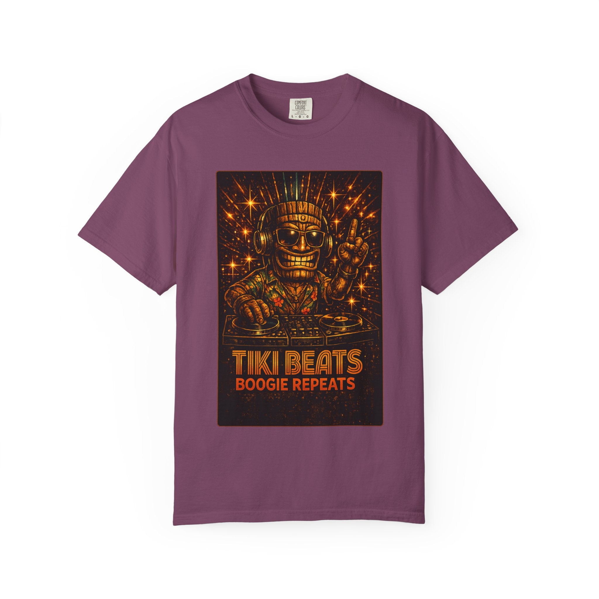 Tiki Disco Beats T-Shirt — Tropical Tiki Beach Tee