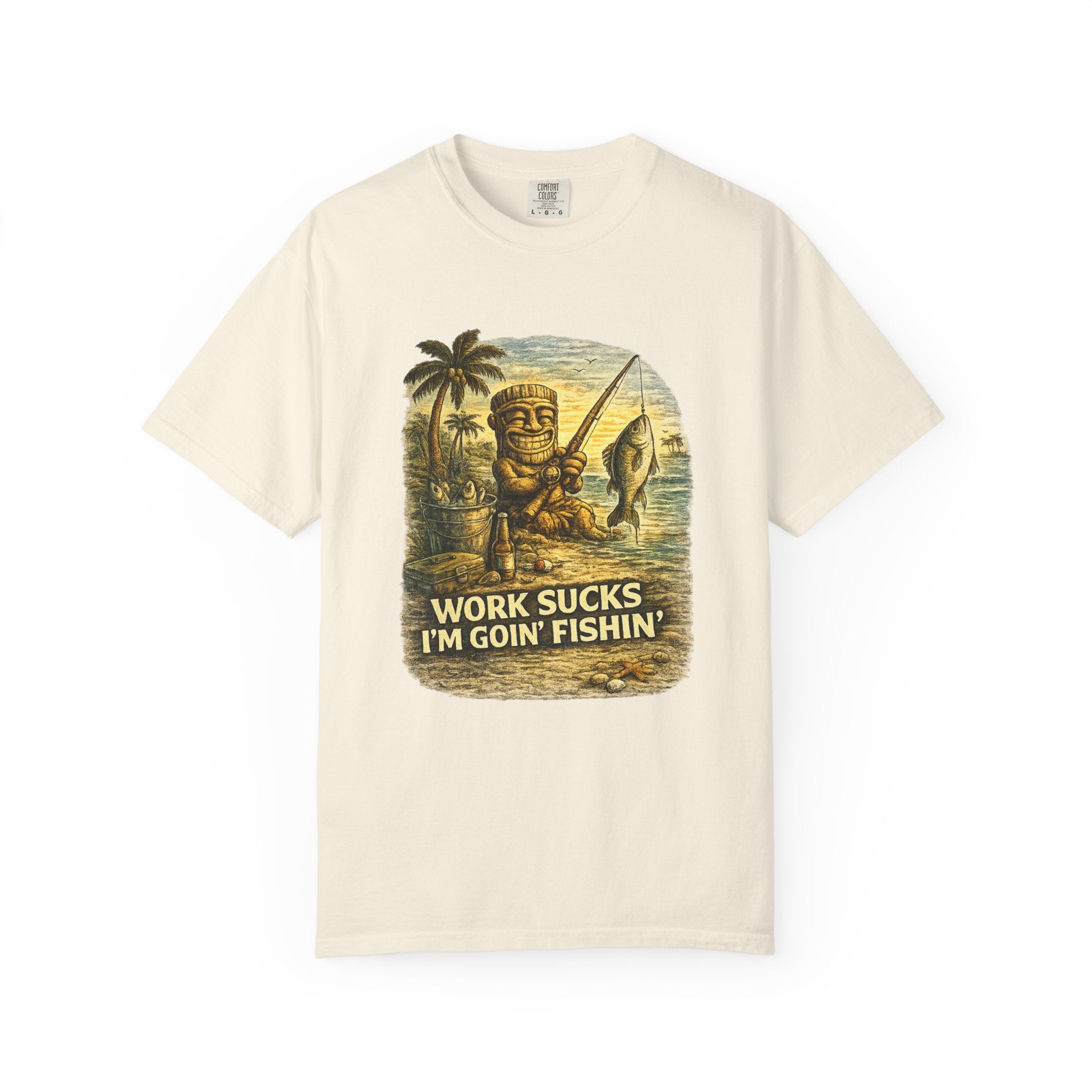 Work Sucks I'm Goin' FIshing T-Shirt — Tropical Tiki Beach Tee