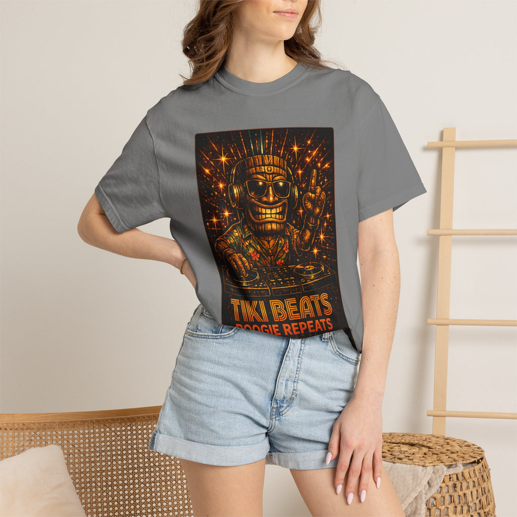 Tiki Disco Beats T-Shirt — Tropical Tiki Beach Tee