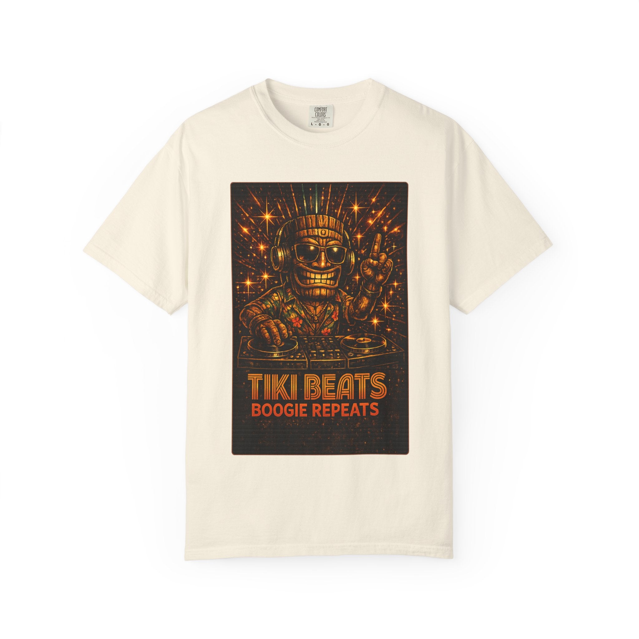 Tiki Disco Beats T-Shirt — Tropical Tiki Beach Tee