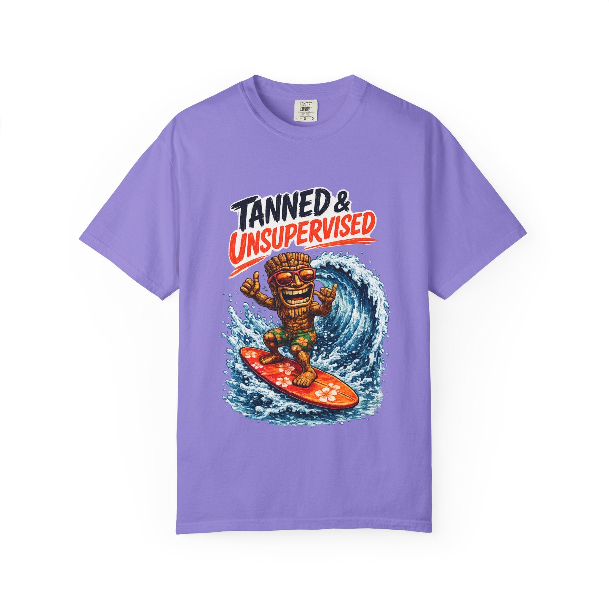 Tanned and Unsupervised T-Shirt — Tropical Tiki Beach Tee