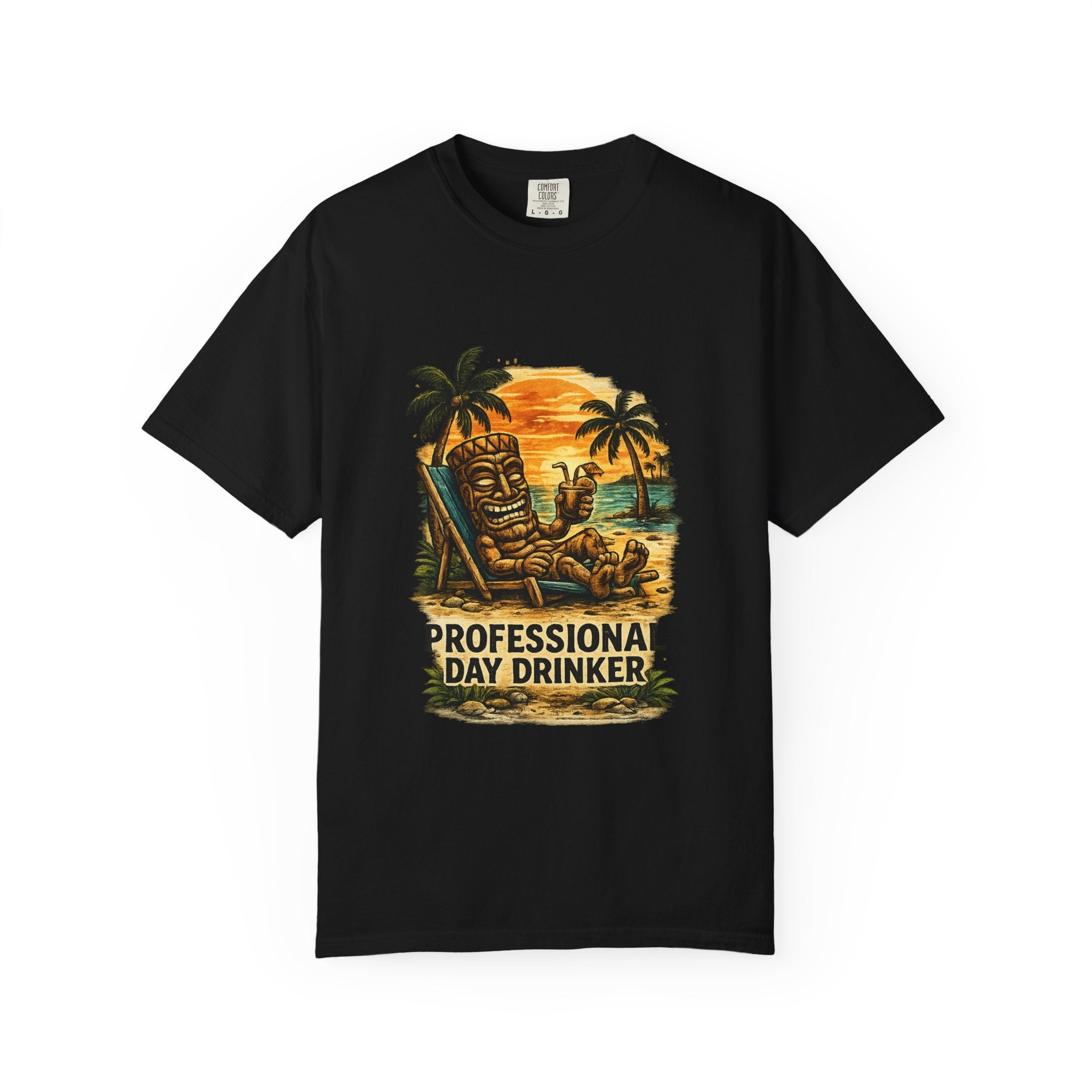 Professional Day Drinker T-Shirt — Tropical Tiki Beach Tee