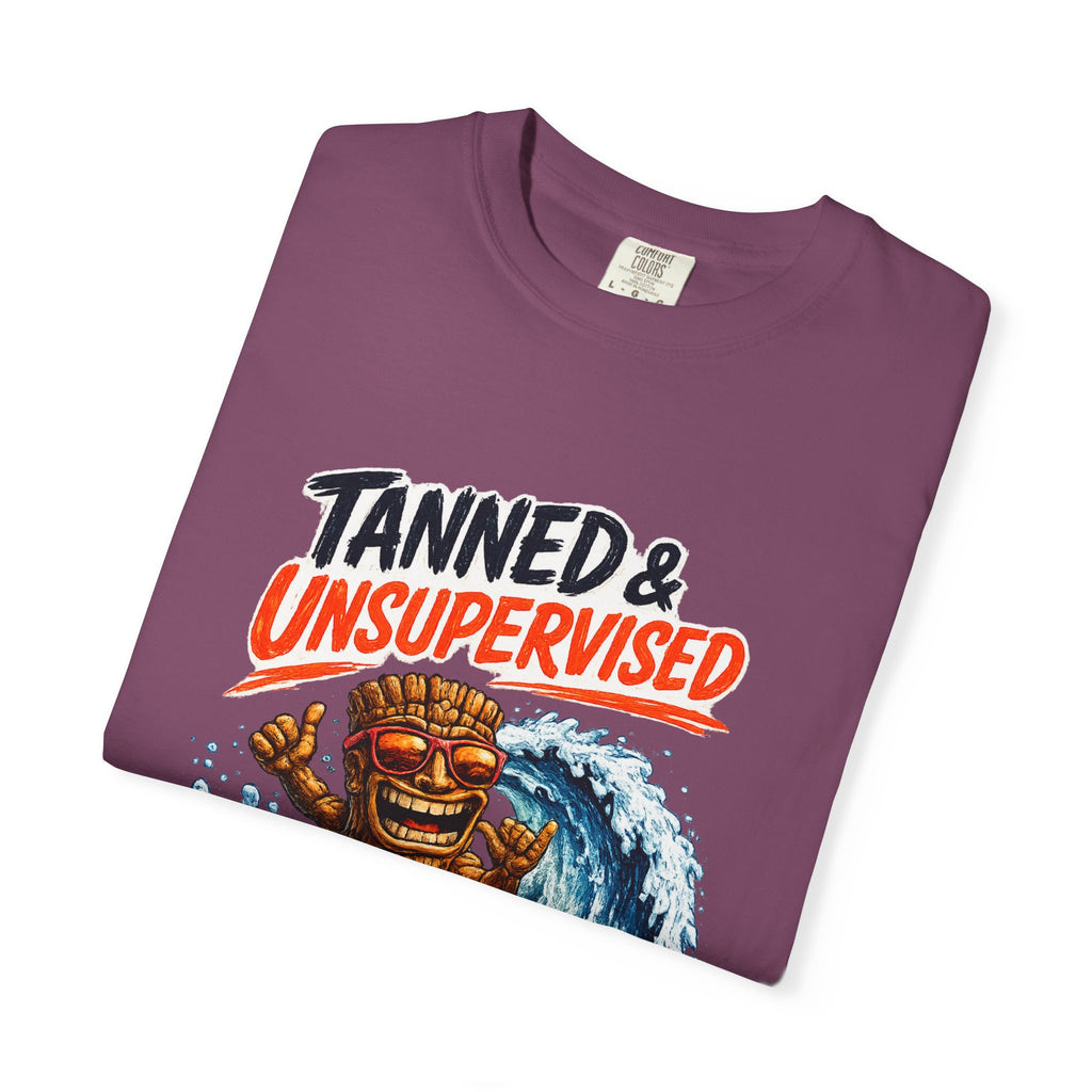 Tanned and Unsupervised T-Shirt — Tropical Tiki Beach Tee