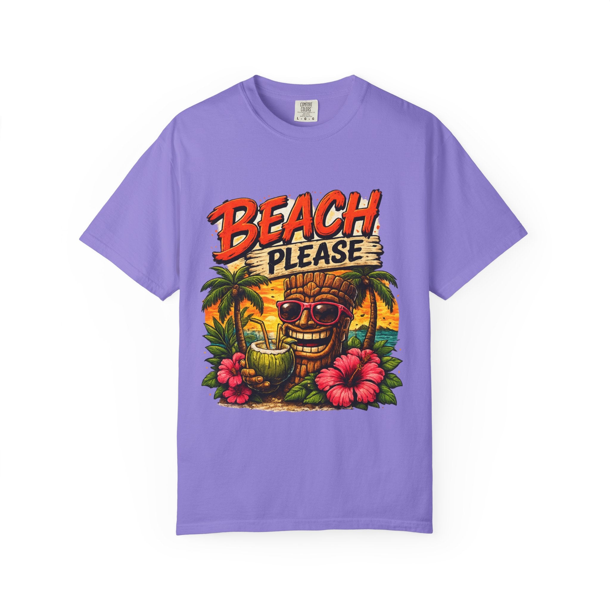 Beach Please T-Shirt — Tropical Tiki Beach Tee