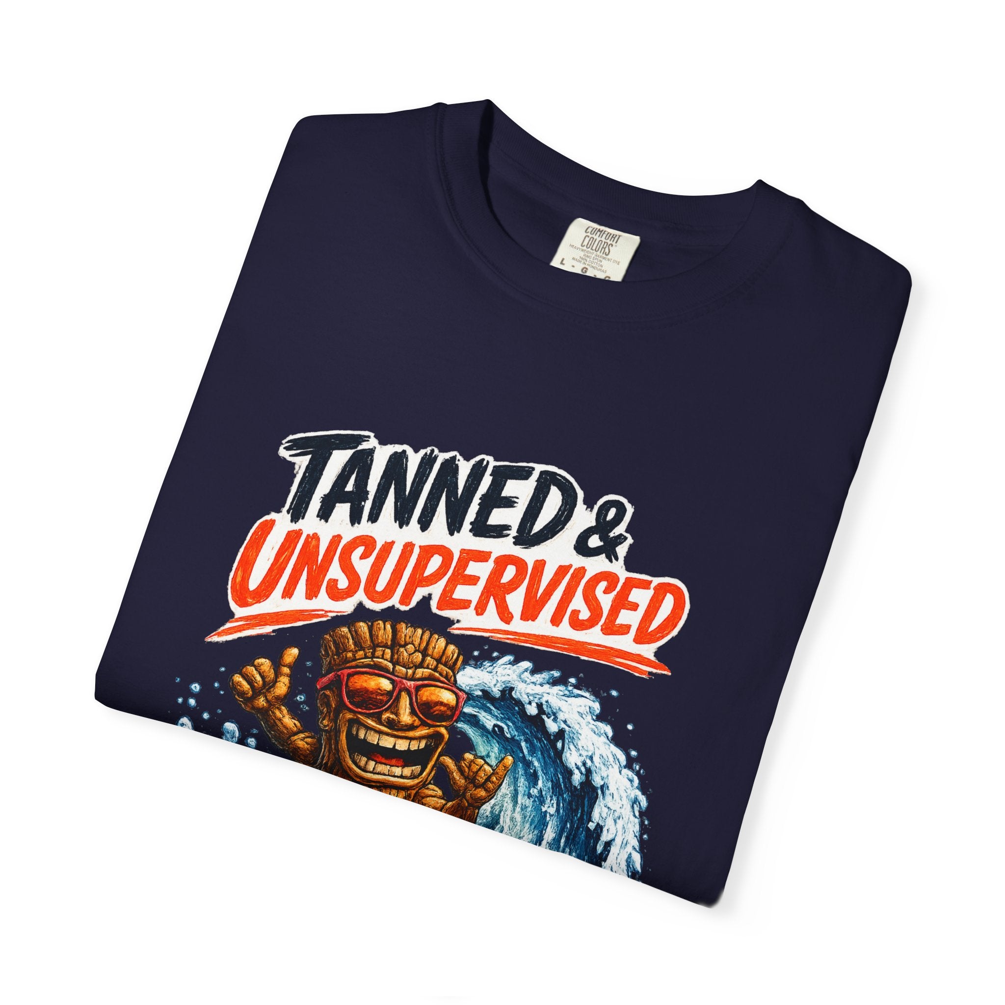 Tanned and Unsupervised T-Shirt — Tropical Tiki Beach Tee